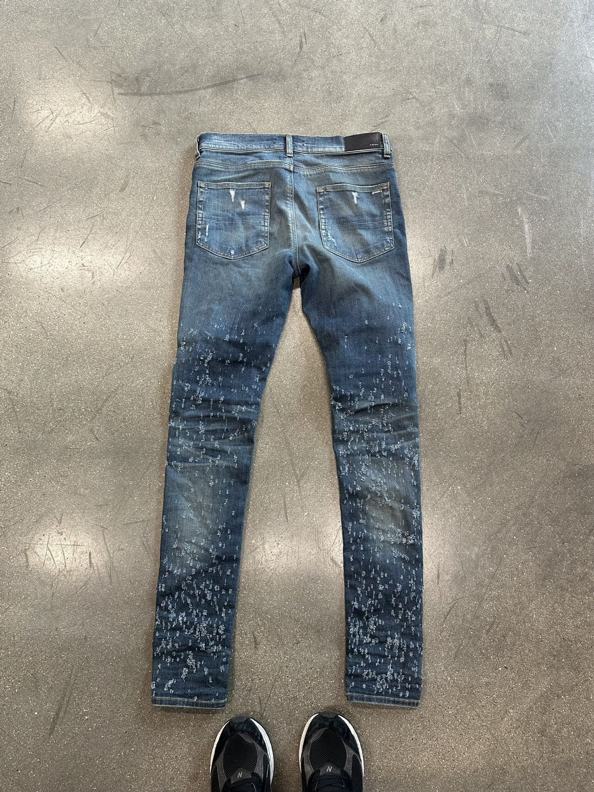 Amiri Amiri Distressed Jeans Navy Blue Size US 33 - 2 Thumbnail