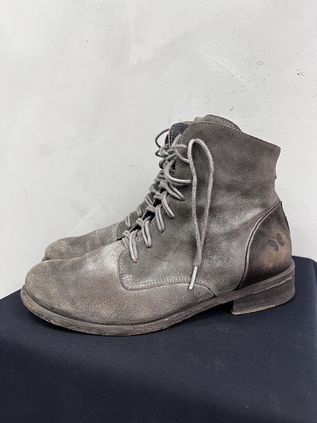 Hedi Slimane Ankle combat suede boots front zip guidi style 90s Size US 7.5 / EU 40-41 - 8 Thumbnail