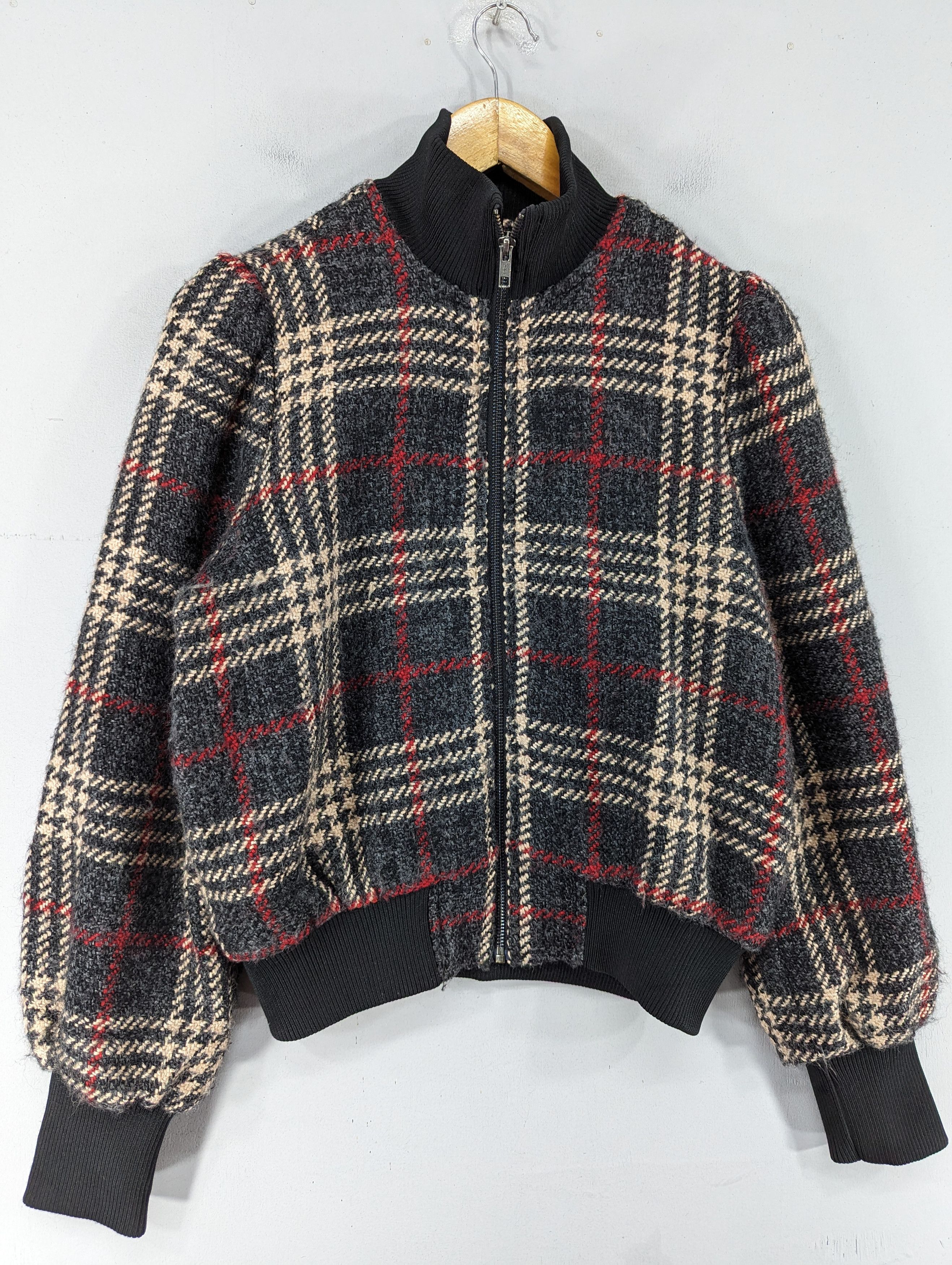 Express Express X Negin Mirsalehi Plaid Wool Bomber Jacket Size S / US 4 / IT 40 - 3 Thumbnail