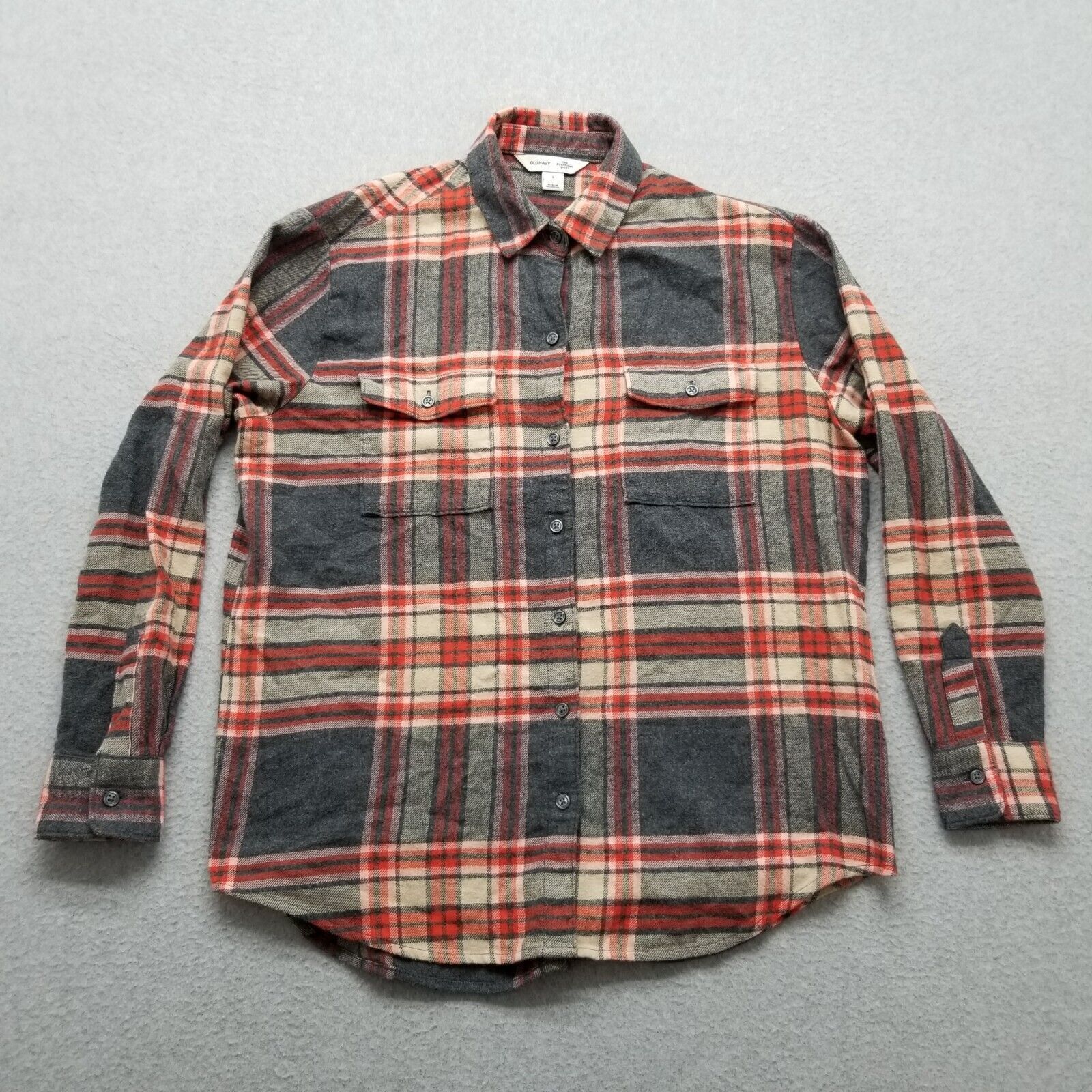 Old Navy Old Navy Flannel Womens Small Plaid Button Up Oversized Size S / US 4 / IT 40 - 1 Thumbnail