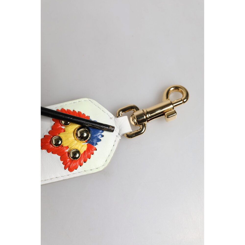 Dolce & Gabbana Dolce & Gabbana White Calfskin Raffia Embroidered Patchwork Size ONE SIZE - 4 Thumbnail