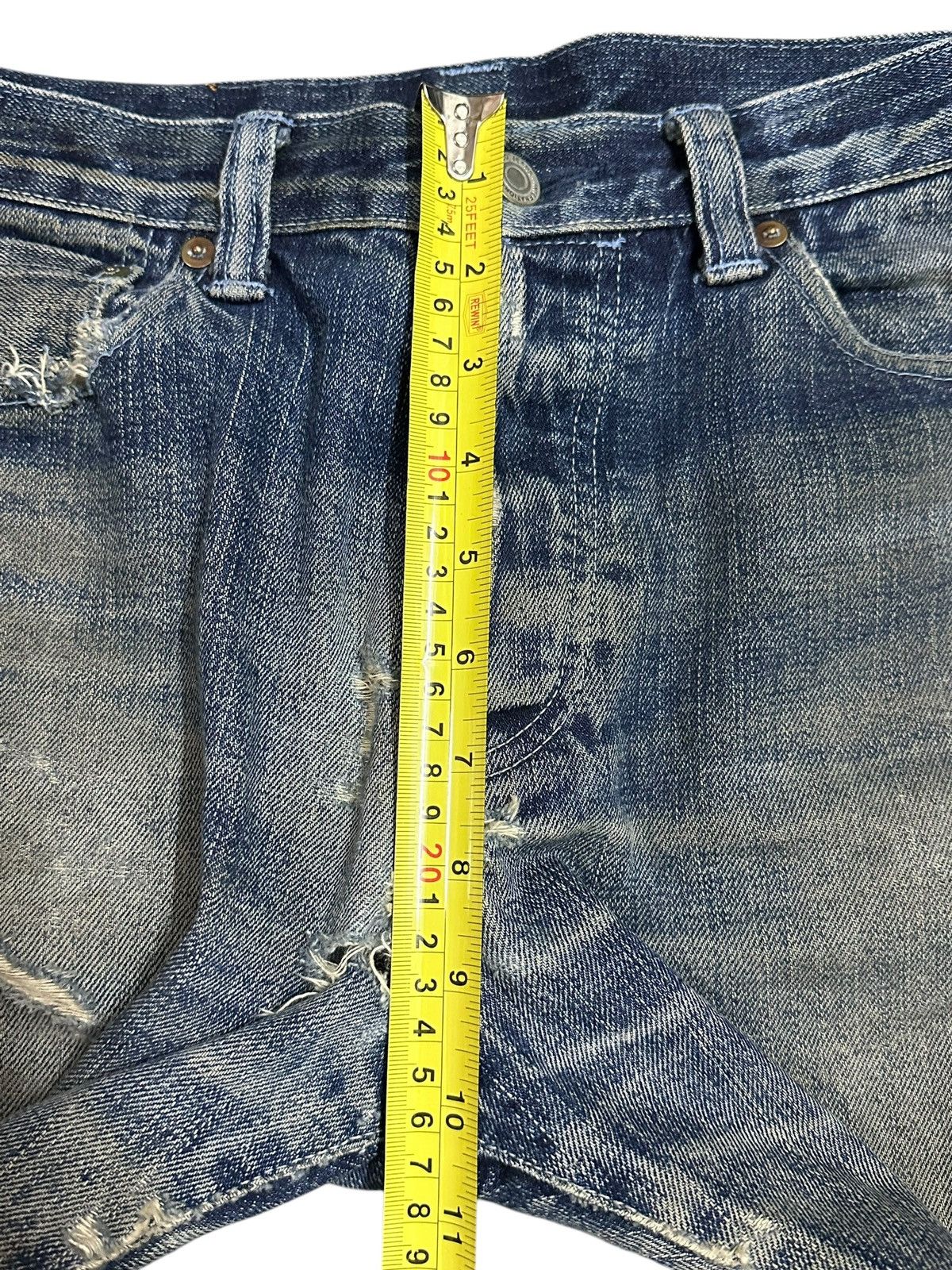 14th Addiction Vintage Japanese Brand Selvedge Mud Wash Distressed Jeans Size US 31 - 19 Thumbnail