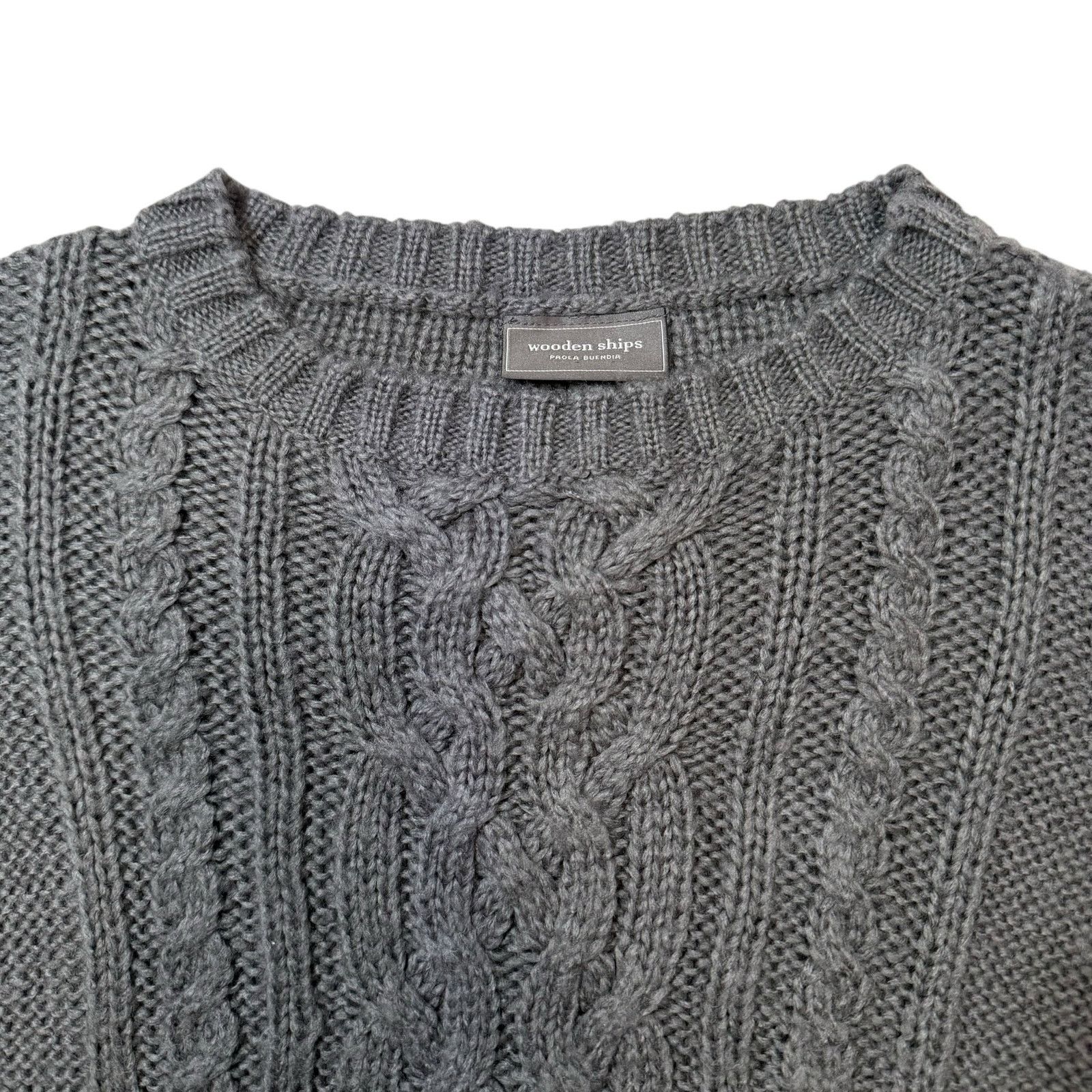 Other Wooden Ships Cable Knit Sweater Long Sleeve Gray Boxy X/S Size S / US 4 / IT 40 - 5 Thumbnail