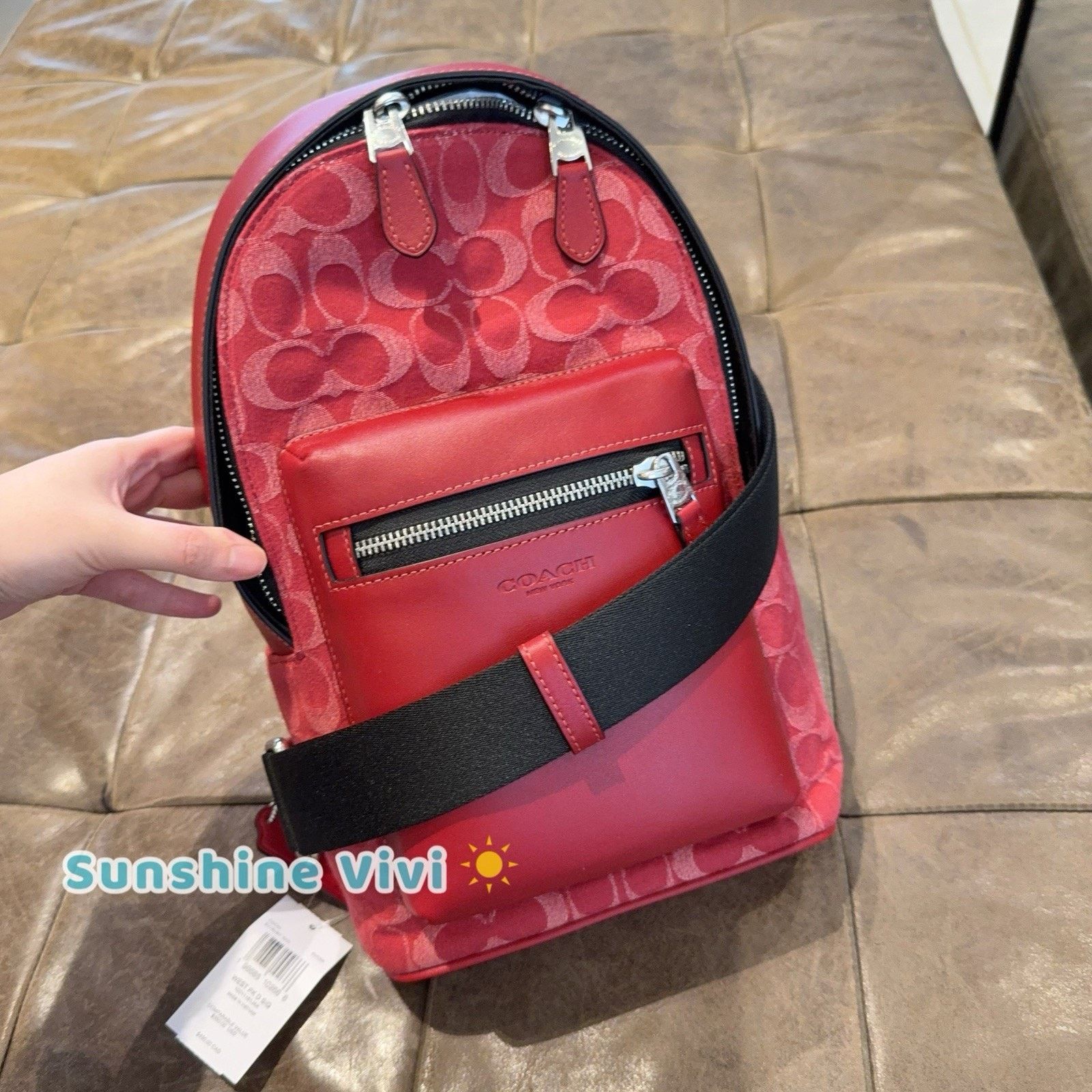 Coach NWT Coach MEN'S West Pack Denim CDC50 Ruby Red Size ONE SIZE - 1 Thumbnail