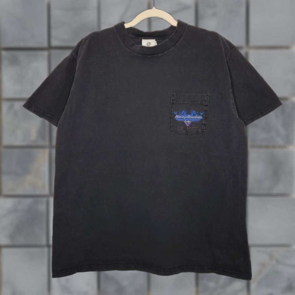 Harley Davidson VINTAGE Harley Davidson Shirt Unisex Adults XL Black Double Sided Pocket HD Skate Biker Size US XL / EU 56 / 4 - 1 Thumbnail
