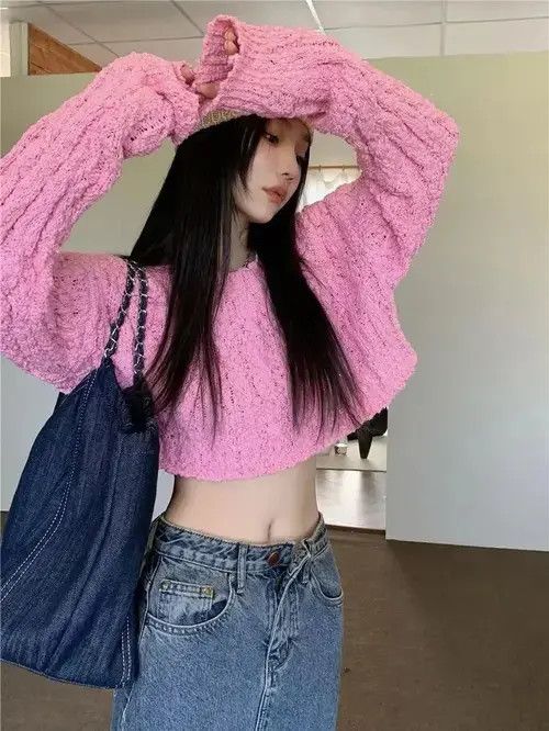 Japanese Brand Women Sweater Autumn Pullovers Korean Knitwears Size ONE SIZE - 7 Thumbnail