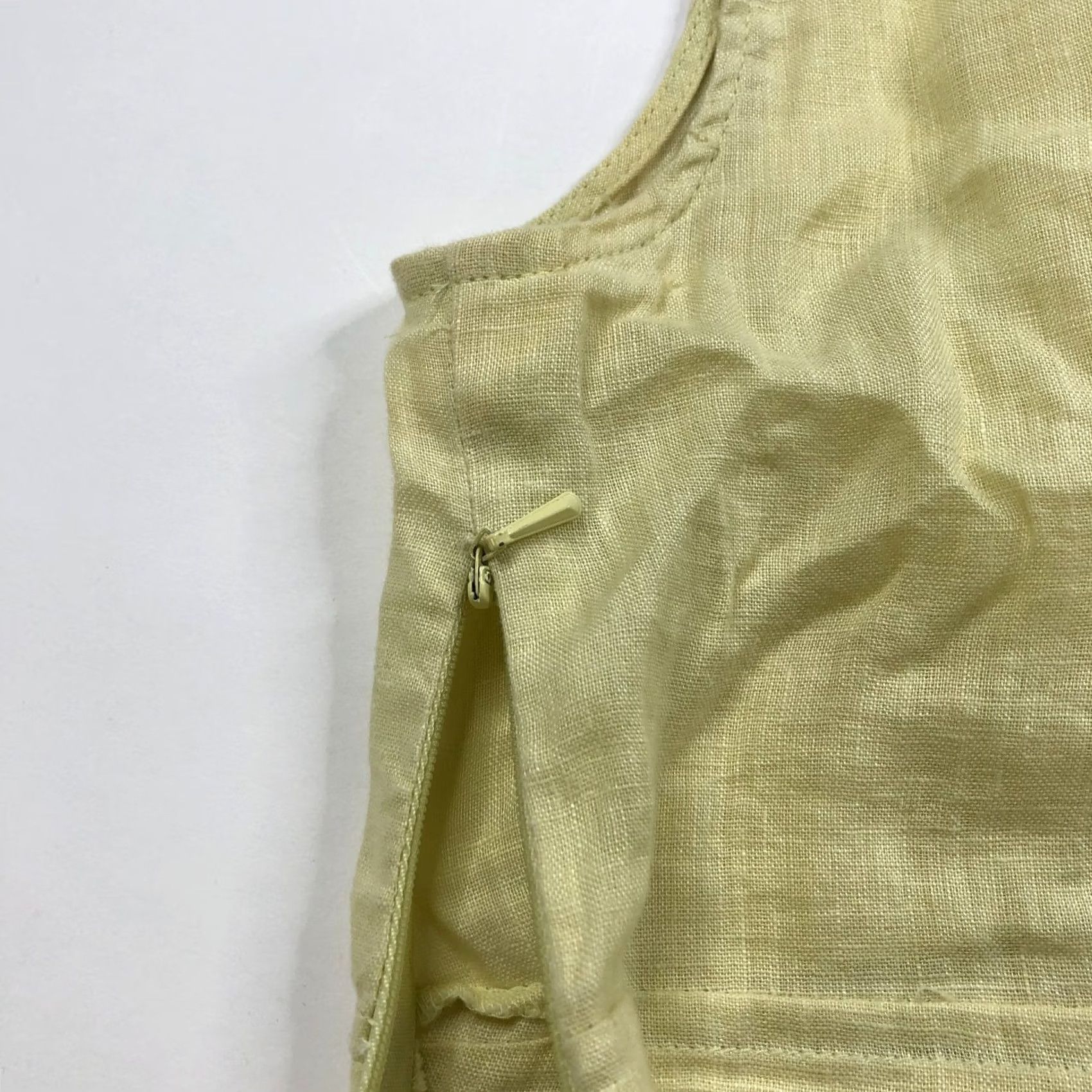 Vintage Saint Tropez West LS 100% Linen Y2K Zip Pullover Top Shirt Blouse Yellow Size L / US 10 / IT 46 - 7 Thumbnail
