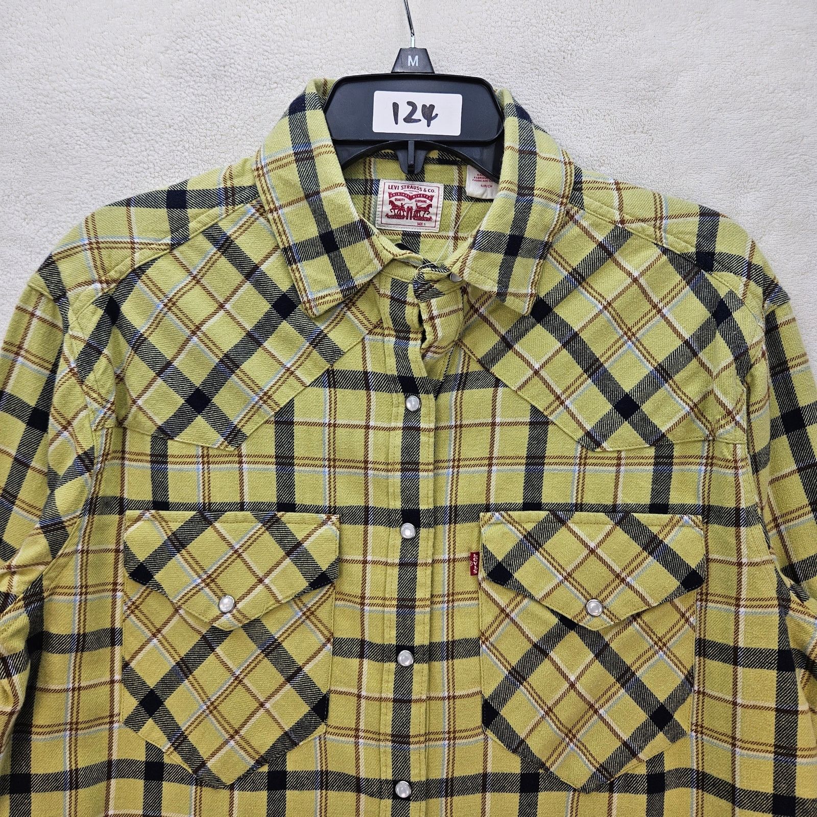 Levi's LEVI'S DYLAN WOMEN'S SMALL OVERSIZED WESTERN SHIRT PLAID Size S / US 4 / IT 40 - 2 Thumbnail