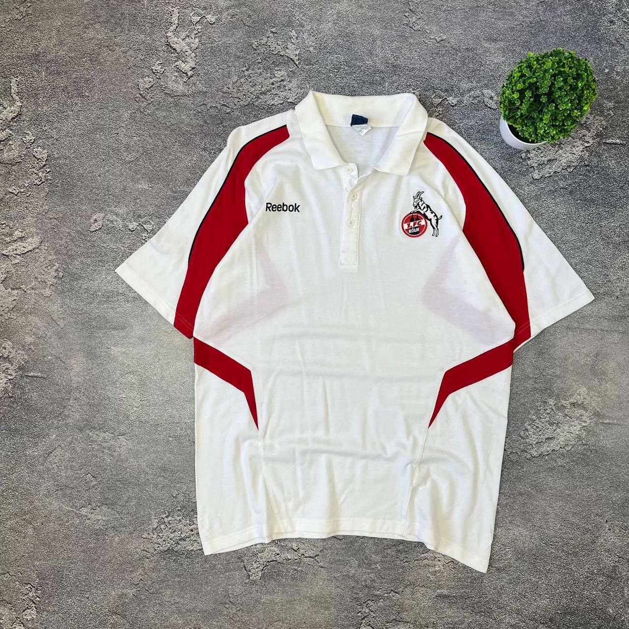 Reebok VTG Men's FC Koln Reebok 2010/2011 Cotton Polo Football Size US XL / EU 56 / 4 - 1 Thumbnail