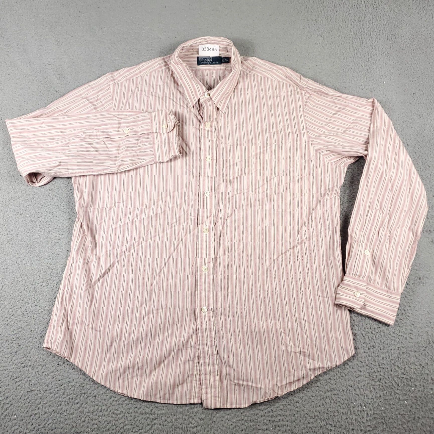 Ralph Lauren Ralph Lauren Button-Up Shirt Mens XL Pink Striped Long Sleeve Classic Size US XL / EU 56 / 4 - 2 Thumbnail
