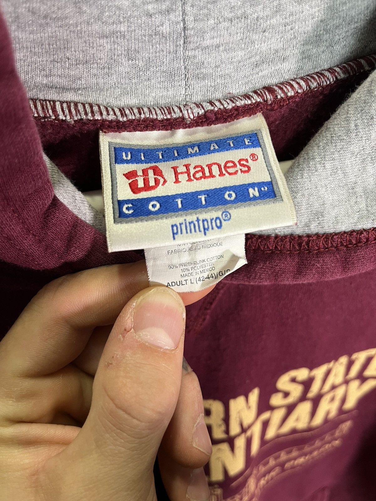 Hanes × Vintage Vintage Hanes Ultimate Eastern State Peniteniary Maroon Size US L / EU 52-54 / 3 - 2 Thumbnail