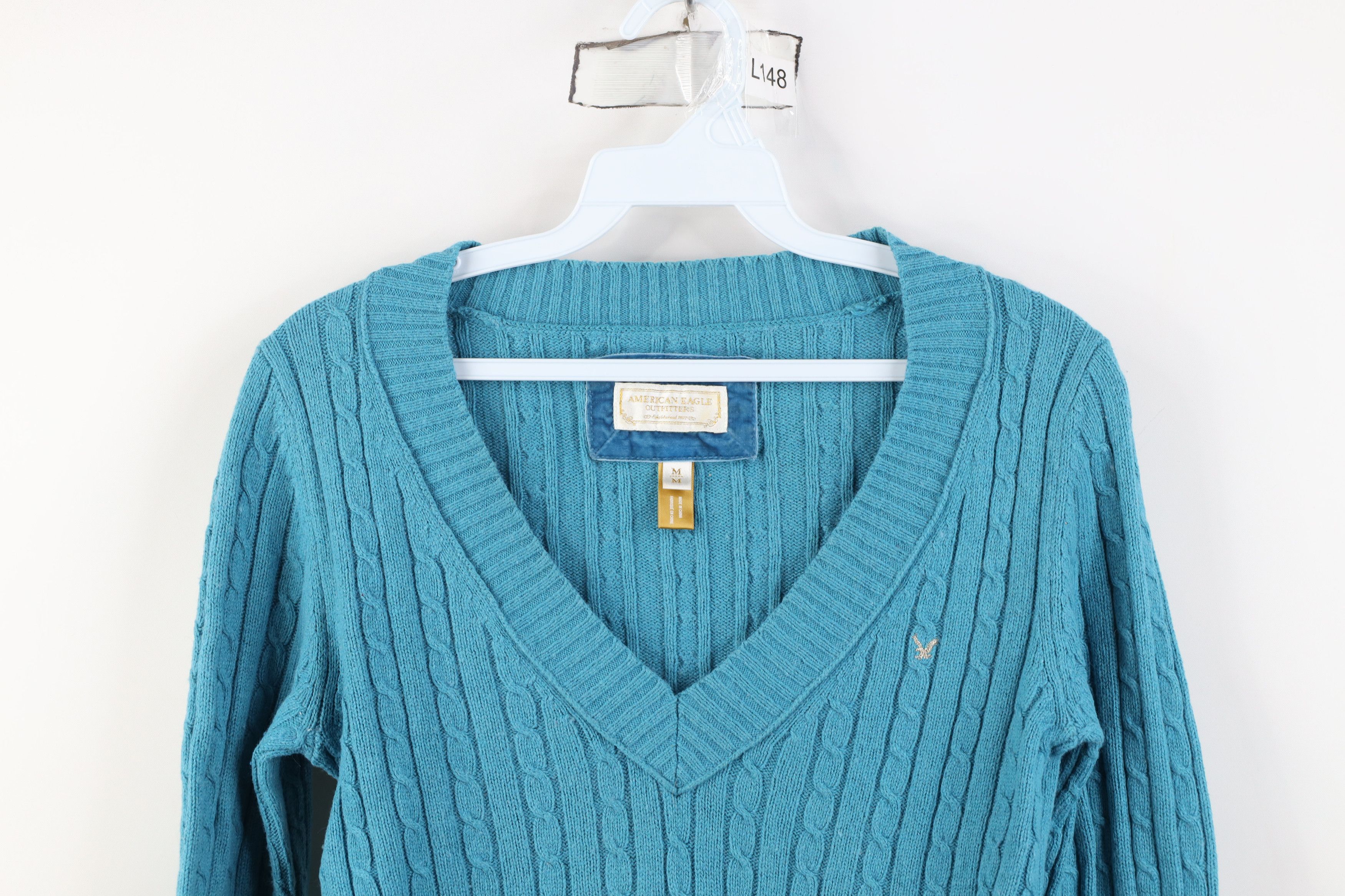 American Eagle Outfitters Vintage 90s Y2K American Eagle Angora Wool Cable Sweater Size M / US 6-8 / IT 42-44 - 2 Thumbnail