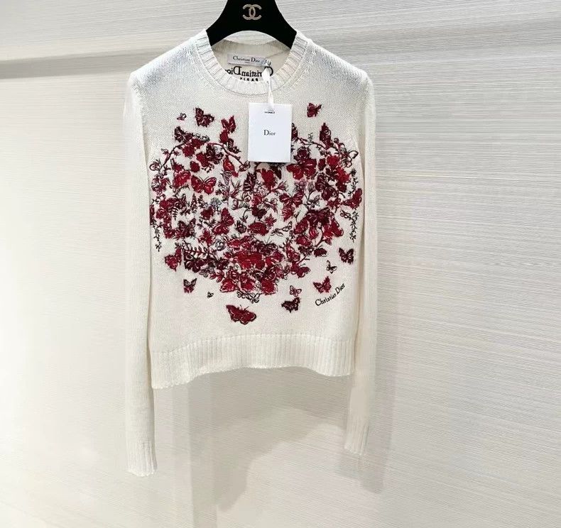 Dior Dior Embroidered cashmere knitwear sweater Size XS / US 0-2 / IT 36-38 - 1 Thumbnail