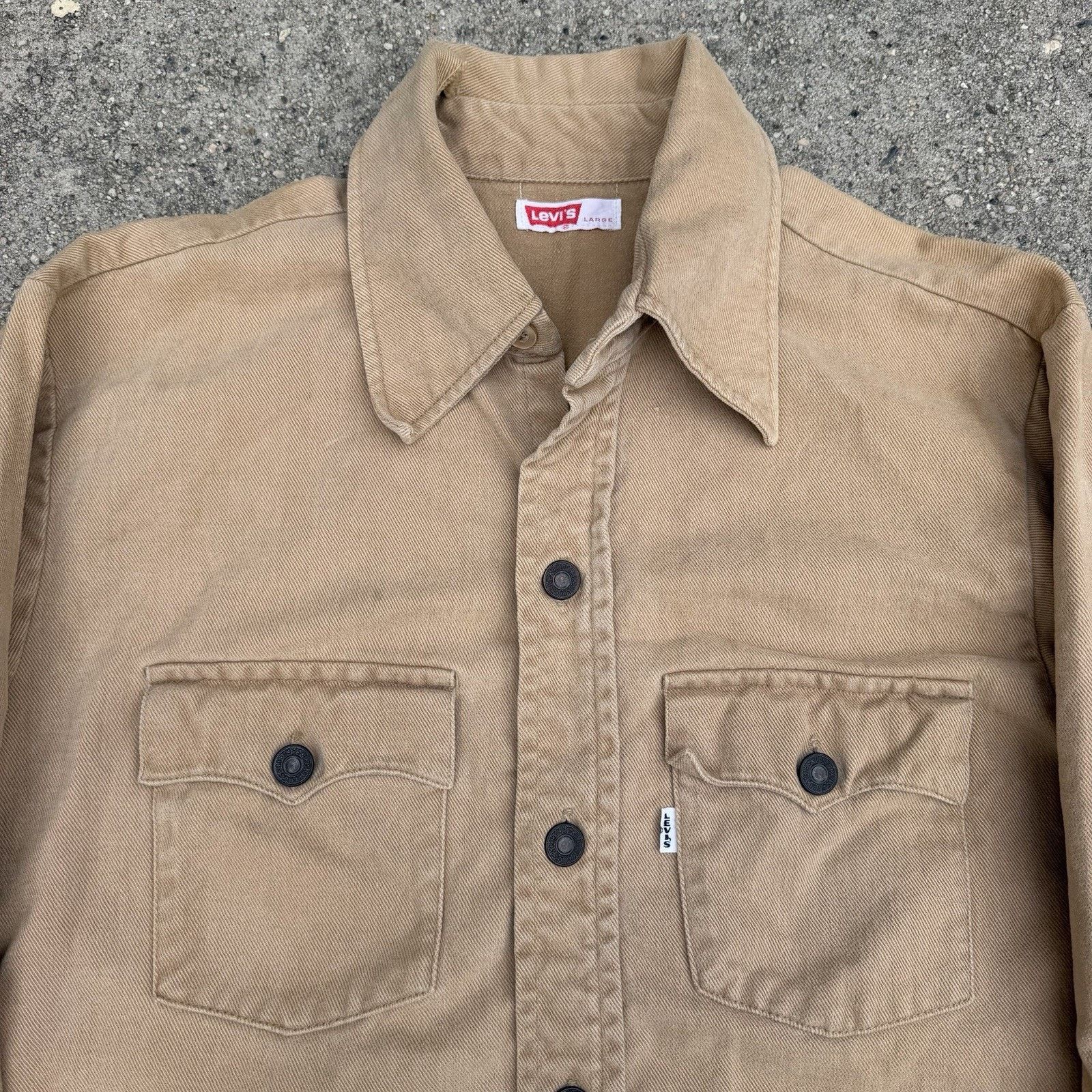 Levi's × Vintage Vintage 70s Levi’s Big E Khaki Moleskin Trucker Jacket Large Size US L / EU 52-54 / 3 - 2 Thumbnail