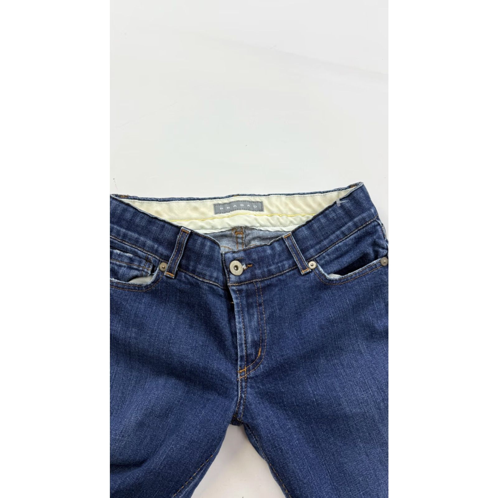 Vintage PRASAD Jeans Womens 27 Blue Bootcut Denim Made in USA Stretch Dark Wash Size 27" / US 4 / IT 40 - 4 Thumbnail