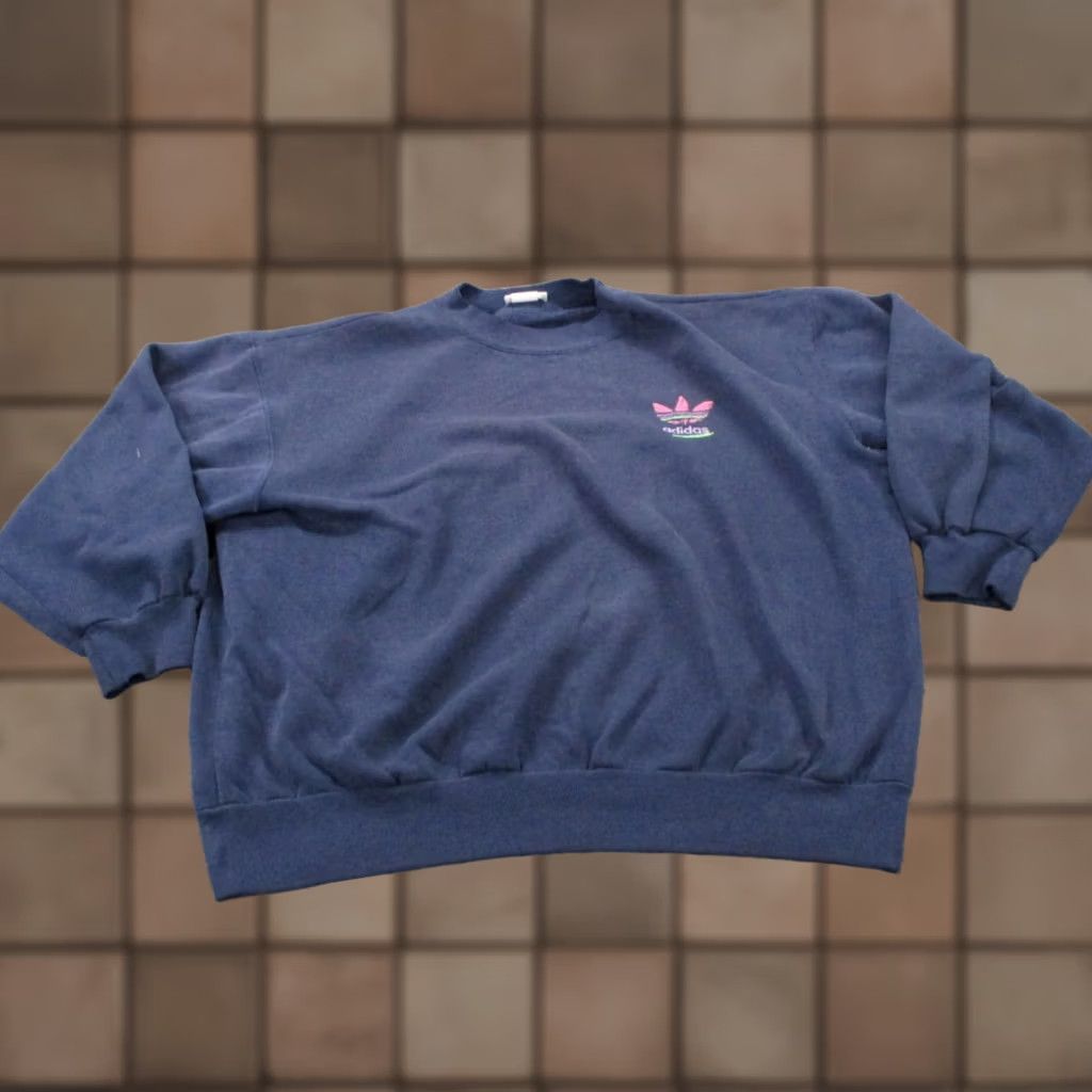 Adidas VINTAGE Adidas Sweatshirt Womens M Blue Pullover Embroidered Logo USA Made 80s Size M / US 6-8 / IT 42-44 - 1 Thumbnail