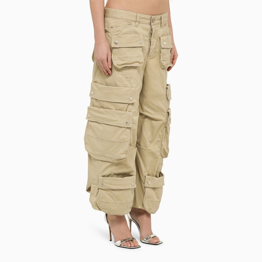 Dsquared2 o1d2blof0824 Multi-pocket Cargo Trousers in Beige Size 26" / US 2 / IT 38 - 3 Thumbnail