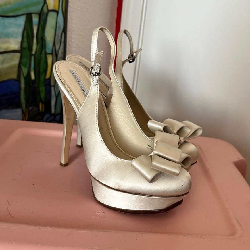 Other vera wang lavender white wedding platform stiletto heels Size US 9.5 / IT 39.5 - 1 Thumbnail