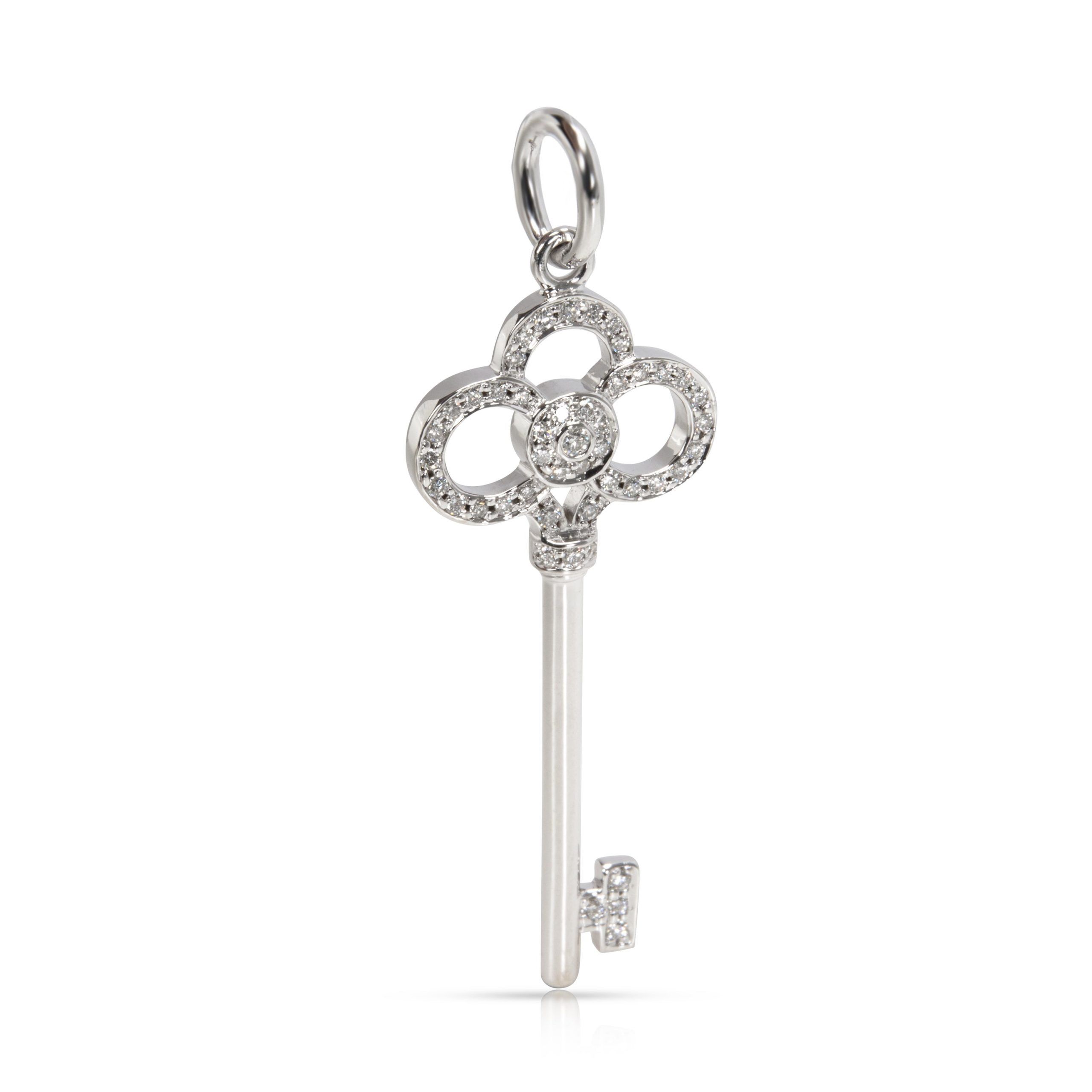 Tiffany & Co. Crown Diamond Key Pendant in 18K White Gold (0.20 CTW)