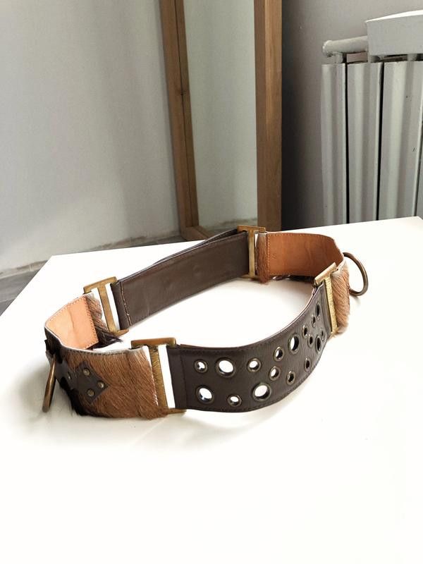 Beauty Beast y2k Chick On A Mission Fur & Leather Belt (S) Size ONE SIZE - 3 Thumbnail