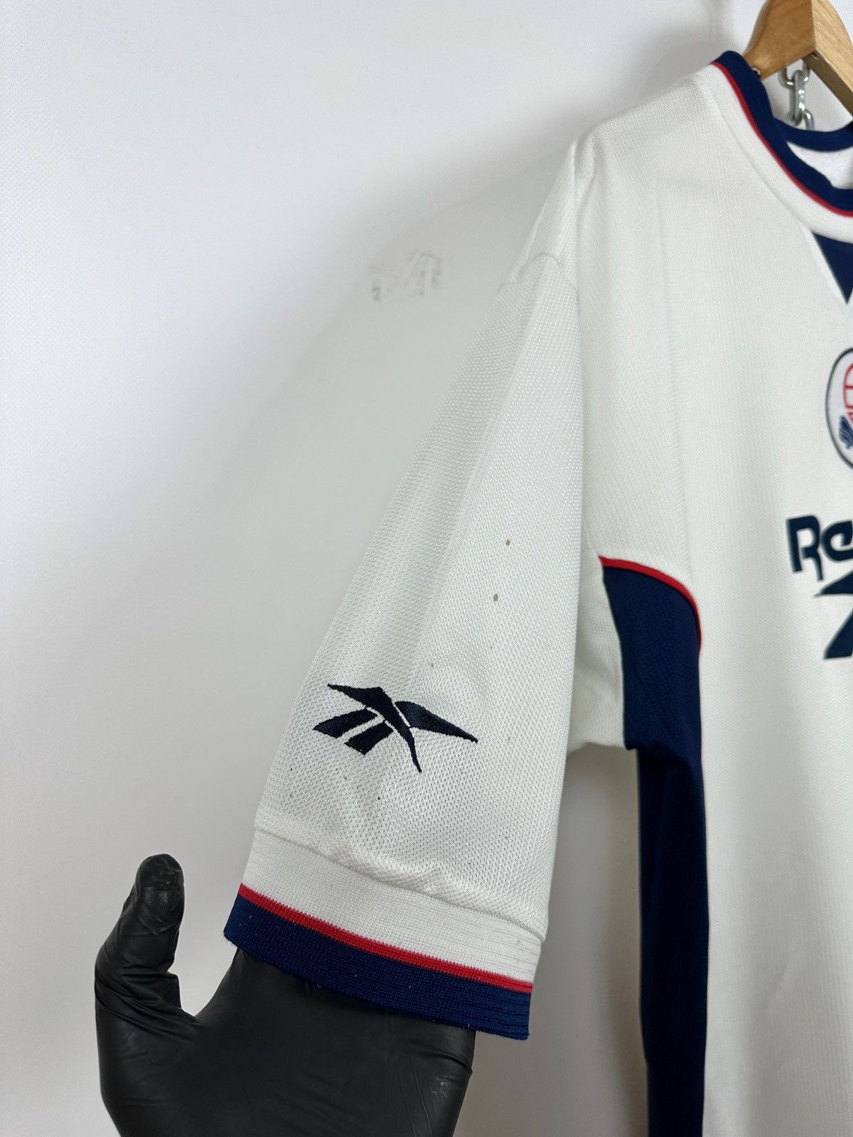 Reebok 1998/99 Reebok Bolton Wanderers Vintage Soccer Jersey Shirt Size US XXL / EU 58 / 5 - 7 Thumbnail