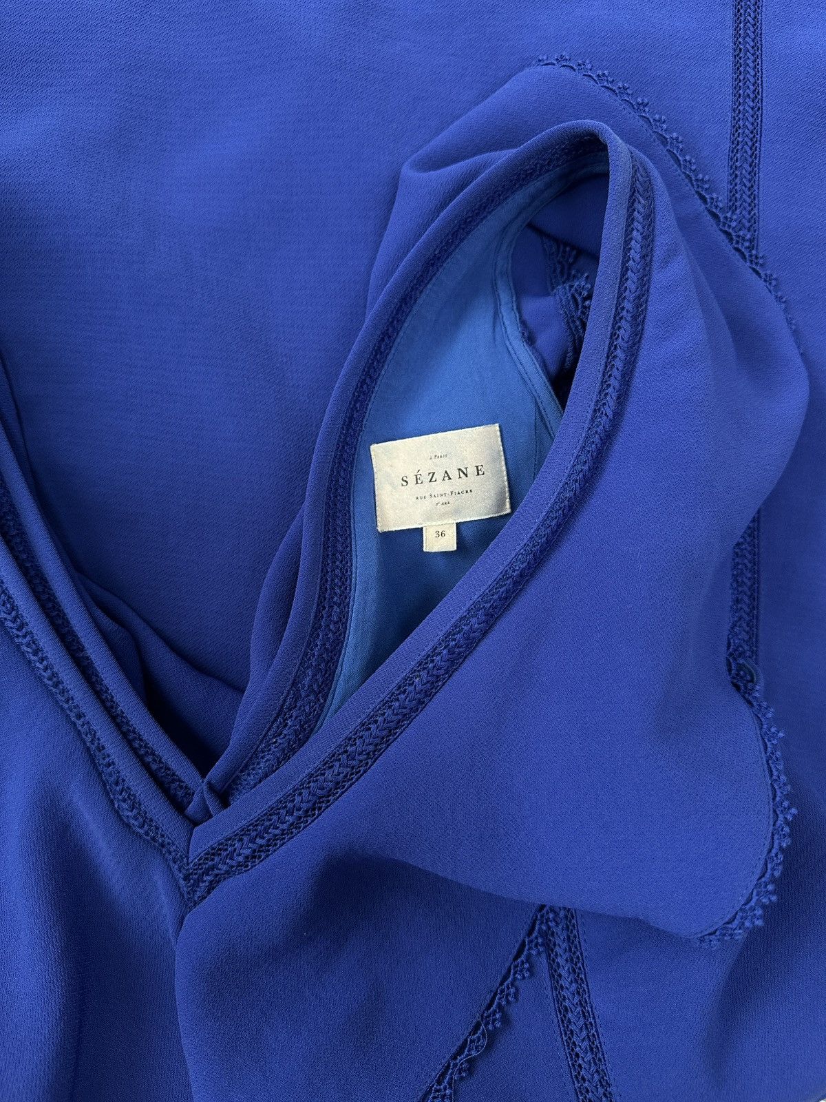 Sezane SEZANE Martie Mini Dress Electric Blue size 34 Size XS / US 0-2 / IT 36-38 - 5 Thumbnail