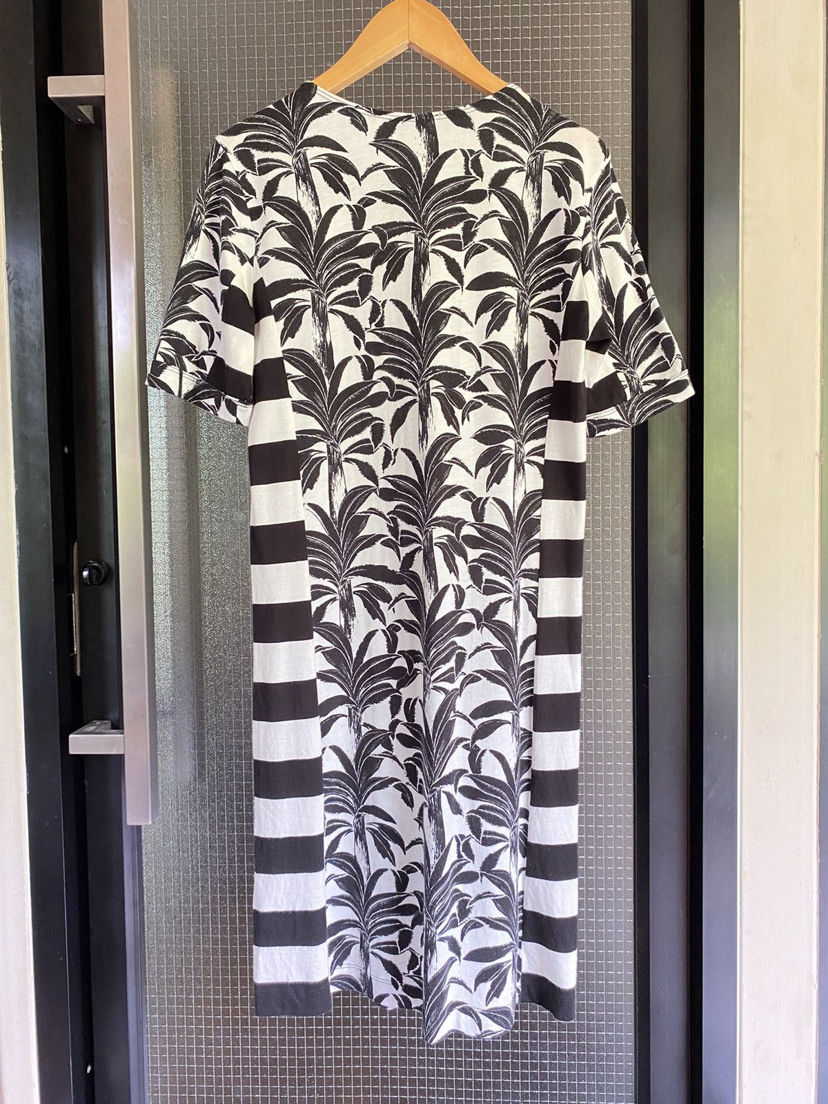 Chloe See By Chloé Black & White Striped Palm Print Dress Size XS / US 0-2 / IT 36-38 - 2 Thumbnail