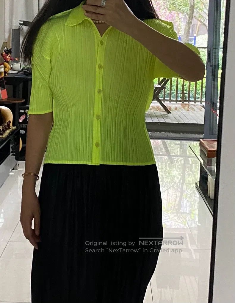 Issey Miyake Issey Miyake Green Shirt Size L / US 10 / IT 46 - 3 Thumbnail