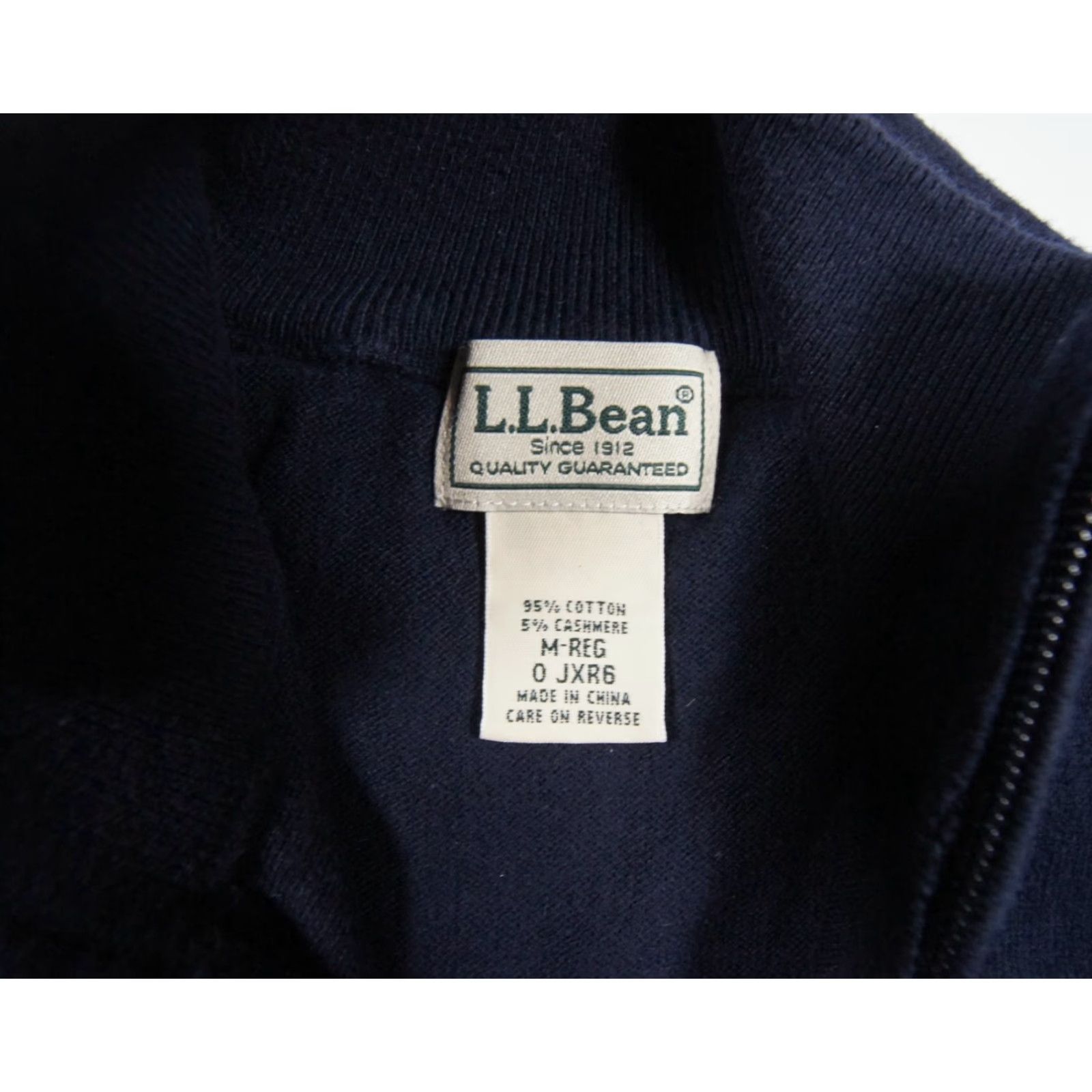Vintage L.L. Bean Lightweight Knit Sweater Mens Medium Blue 1/4 Zip Cashmere Cotton Regular Fit Size US M / EU 48-50 / 2 - 6 Thumbnail