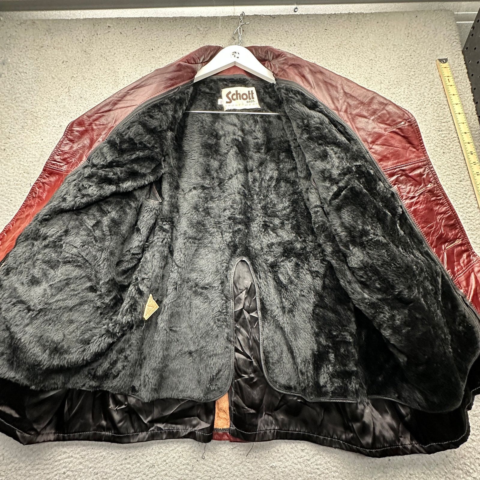 Schott Vintage Schott Bros Double Breasted Peacoat Leather Coat 44 Size US L / EU 52-54 / 3 - 14 Thumbnail