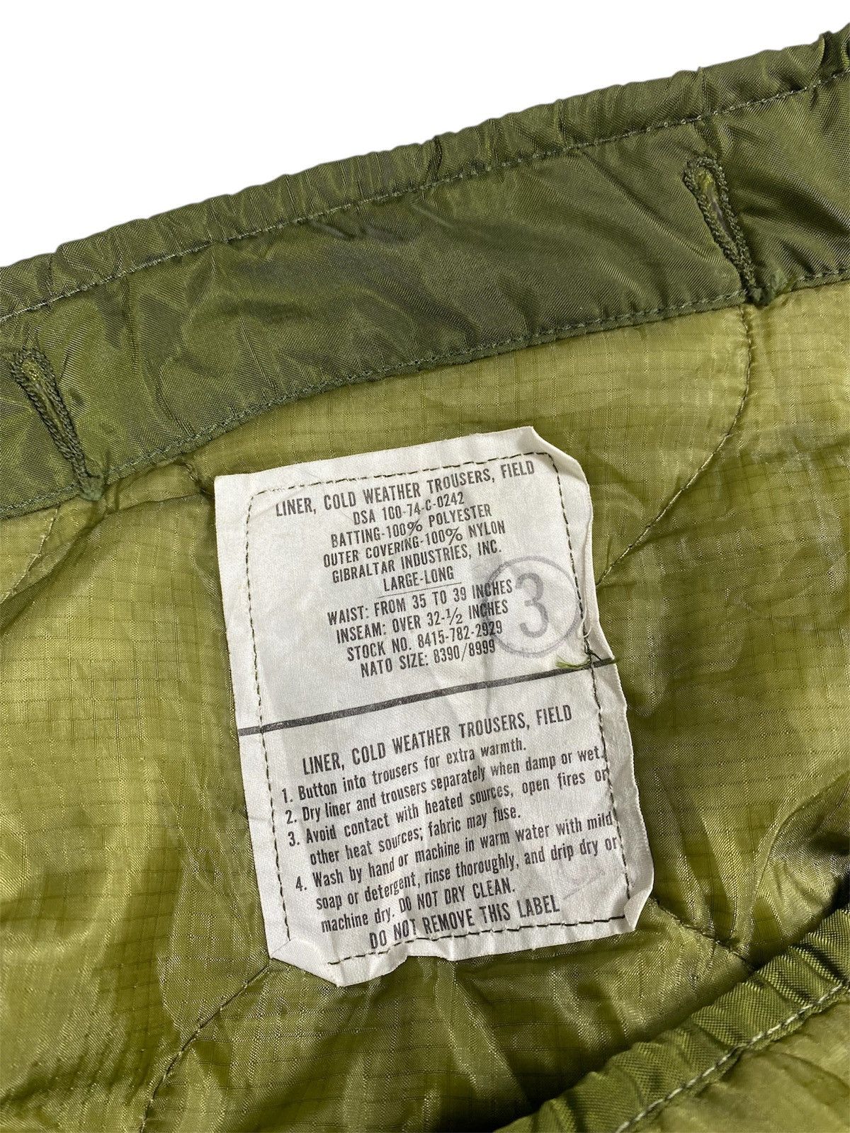Other Vintage 1974 US Army Quilted M51 Liner Pants Size US 40 / EU 56 - 6 Thumbnail