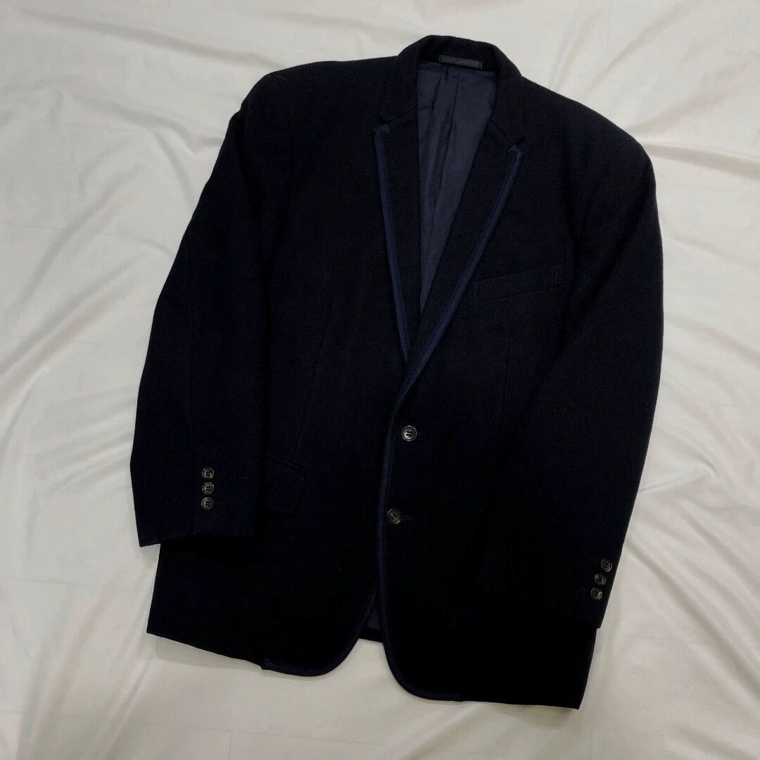 Comme des Garcons CDG Homme Plus 1991AW Double-Faced Wool Jacket Black-Blue Size US S / EU 44-46 / 1 - 4 Thumbnail