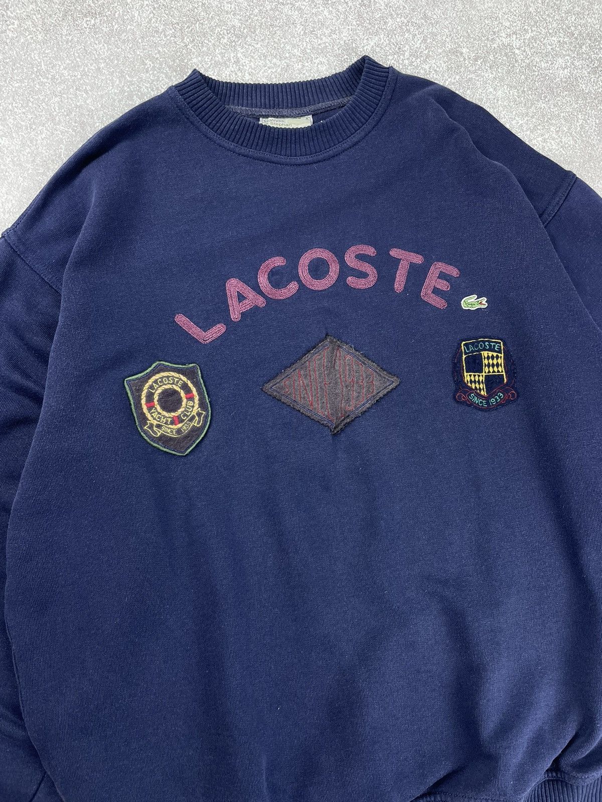 Lacoste × Vintage Vintage Lacoste Big Logo Crewneck Sweatshirt Size US XL / EU 56 / 4 - 2 Thumbnail