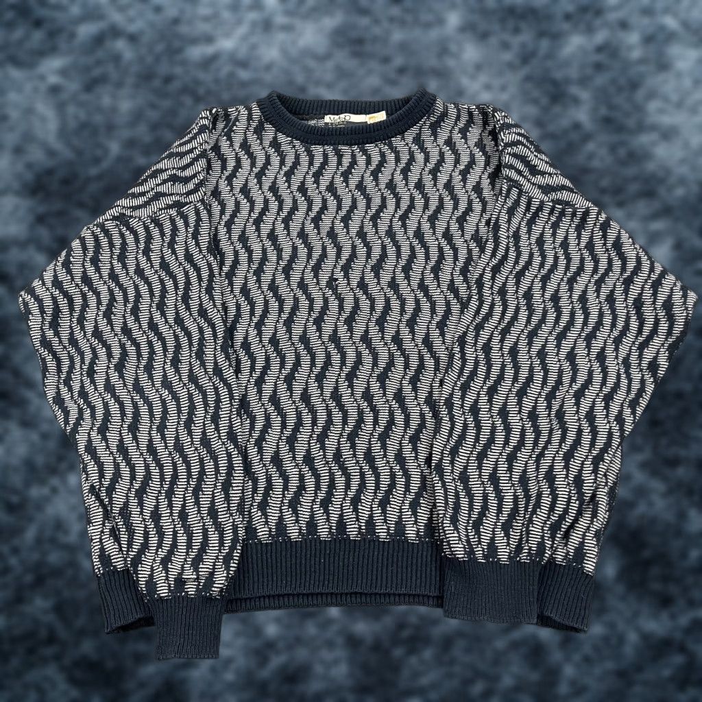 Vintage VINTAGE MAPS Collection Sweater Mens XL Blue Pullover 90s Crewneck Knit Cotton Geometric Abstract Regular Chest Size US XL / EU 56 / 4 - 1 Thumbnail