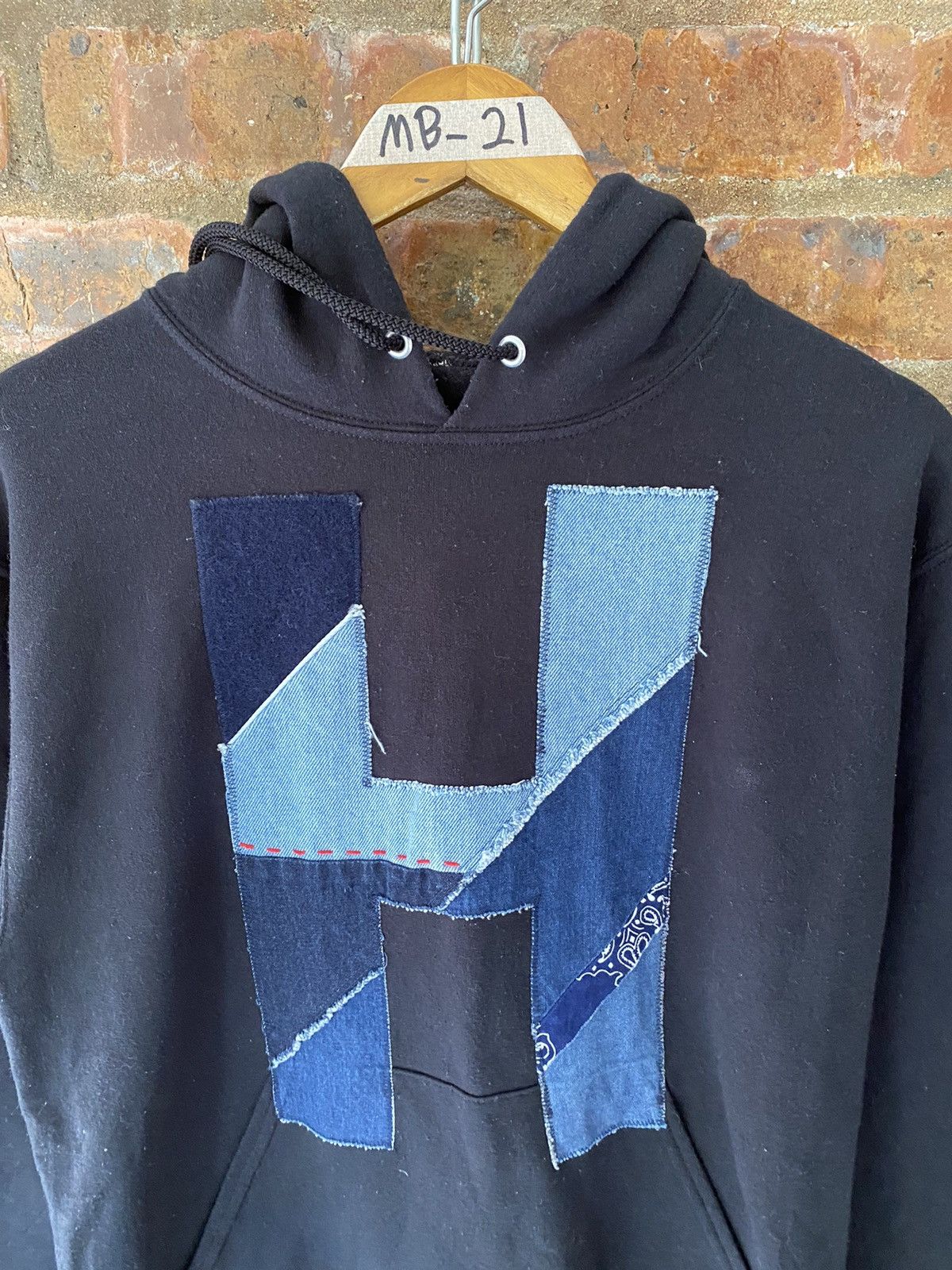 Blue Blue Japan 2000s H.R Market Blue Blue Japan Patchwork Remake hoodie Size US S / EU 44-46 / 1 - 5 Thumbnail