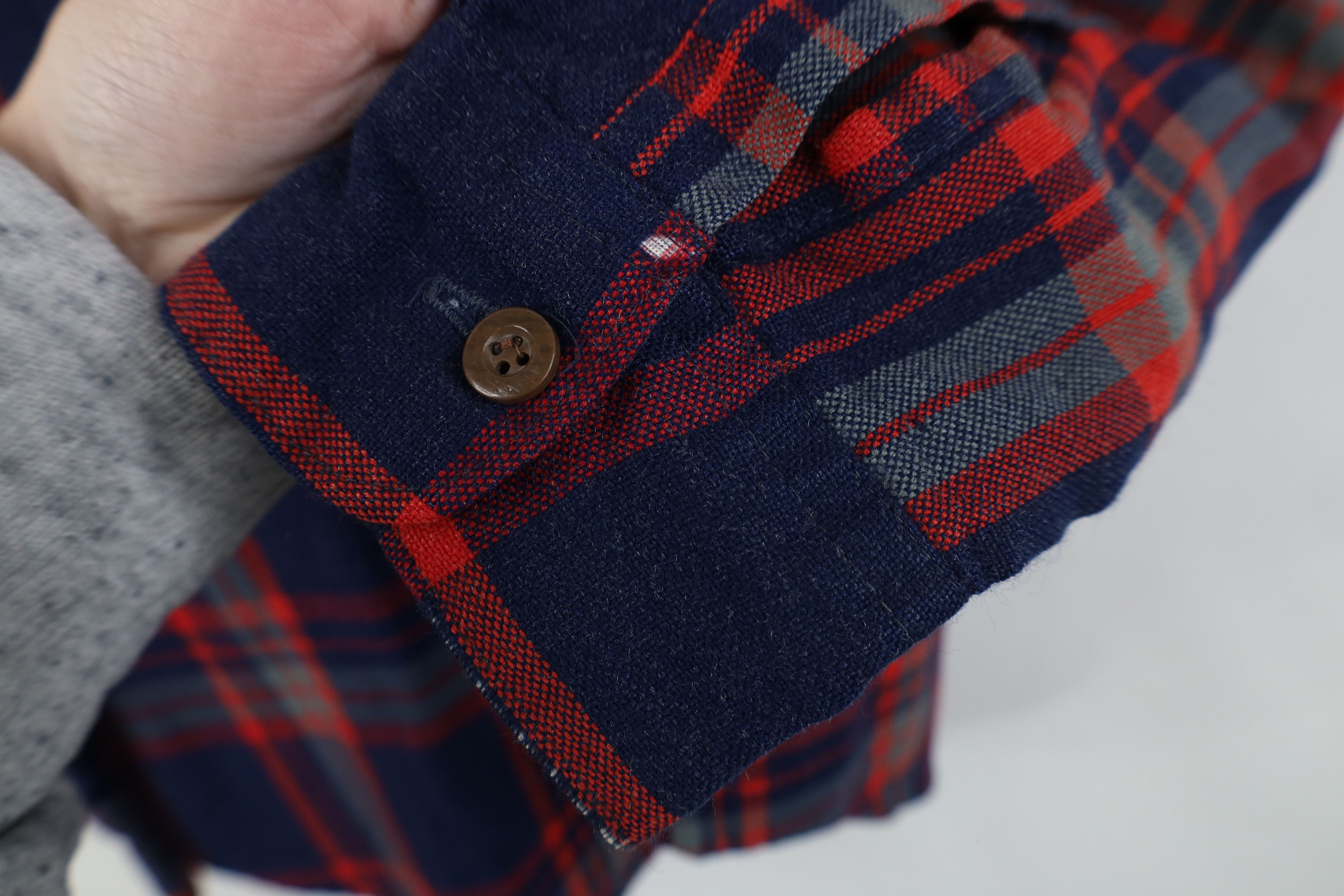 Vintage Vintage 70s Streetwear Wool Blend Knit Button Shirt Plaid Size US M / EU 48-50 / 2 - 6 Thumbnail