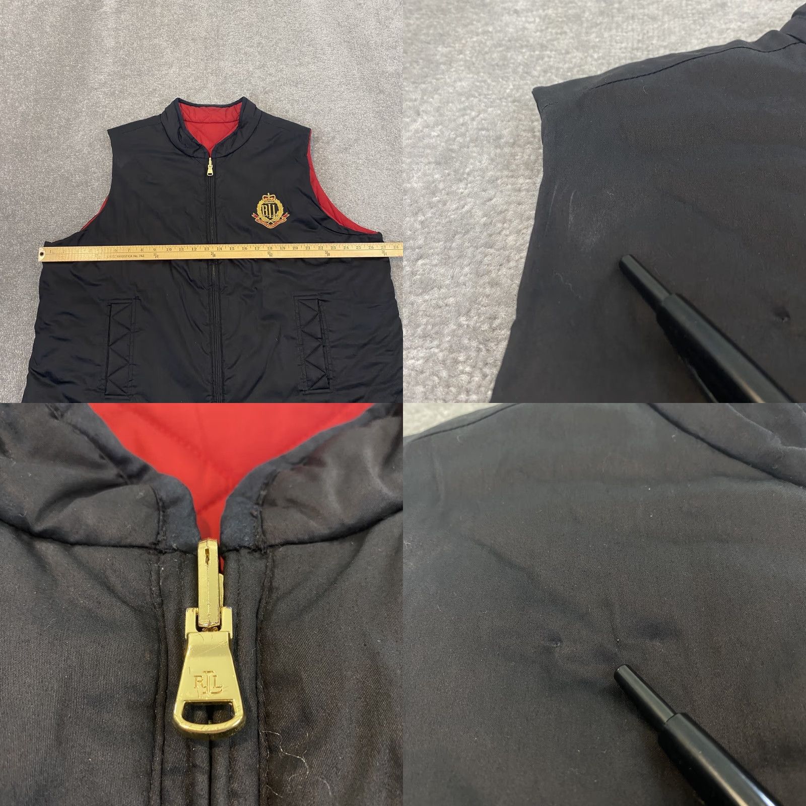 Ralph Lauren Lauren Ralph Lauren Vest 3X Black Red Equestrian Reversible Puffer RARE Womens Size XXL / US 16-18 / IT 52-54 - 8 Thumbnail