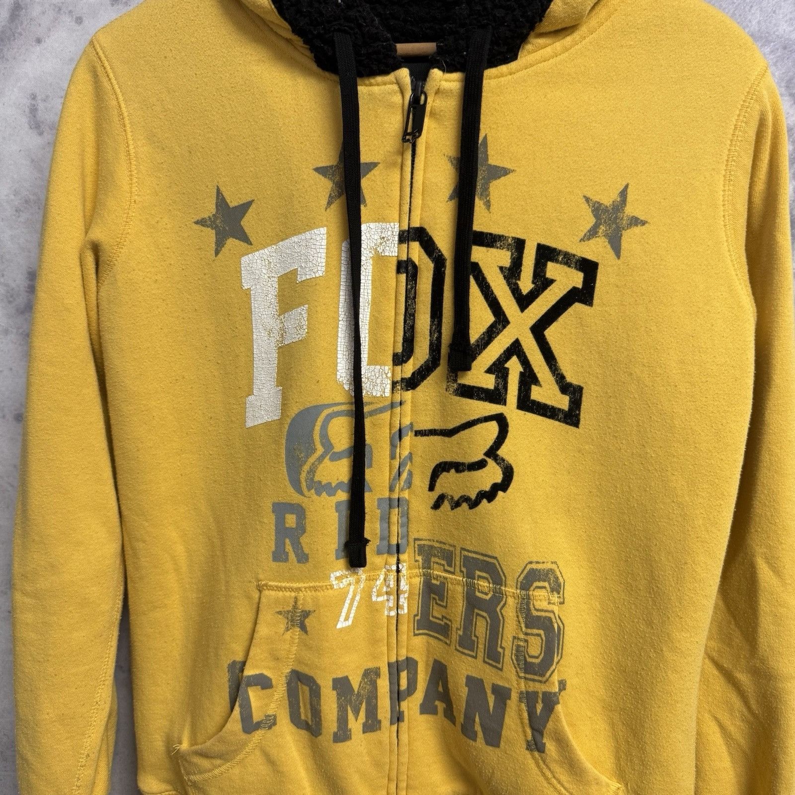 Fox Racing Fox Racing Hoodie Womens Medium Yellow Full Zip Fleece Lined Size US M / EU 48-50 / 2 - 2 Thumbnail