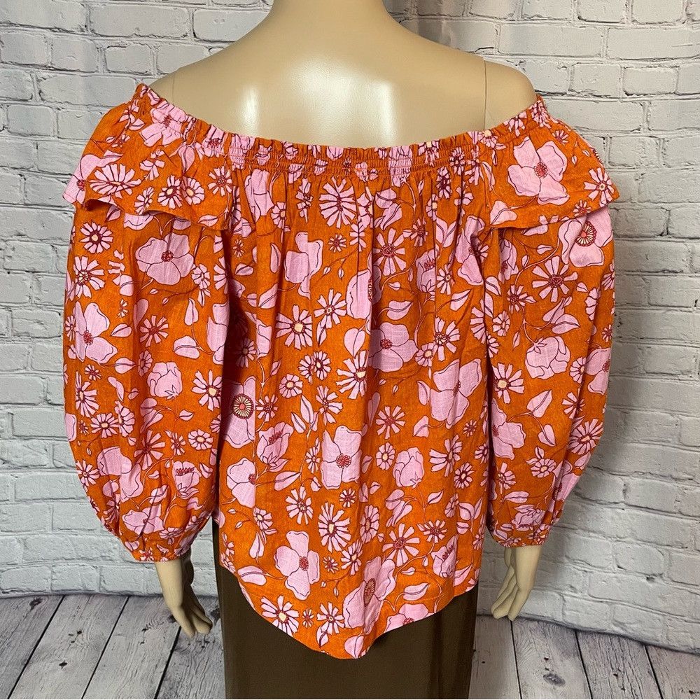 Free People NWT New $98 Free People Miss Daisy Printed Cotton Top Size Size XS / US 0-2 / IT 36-38 - 4 Thumbnail