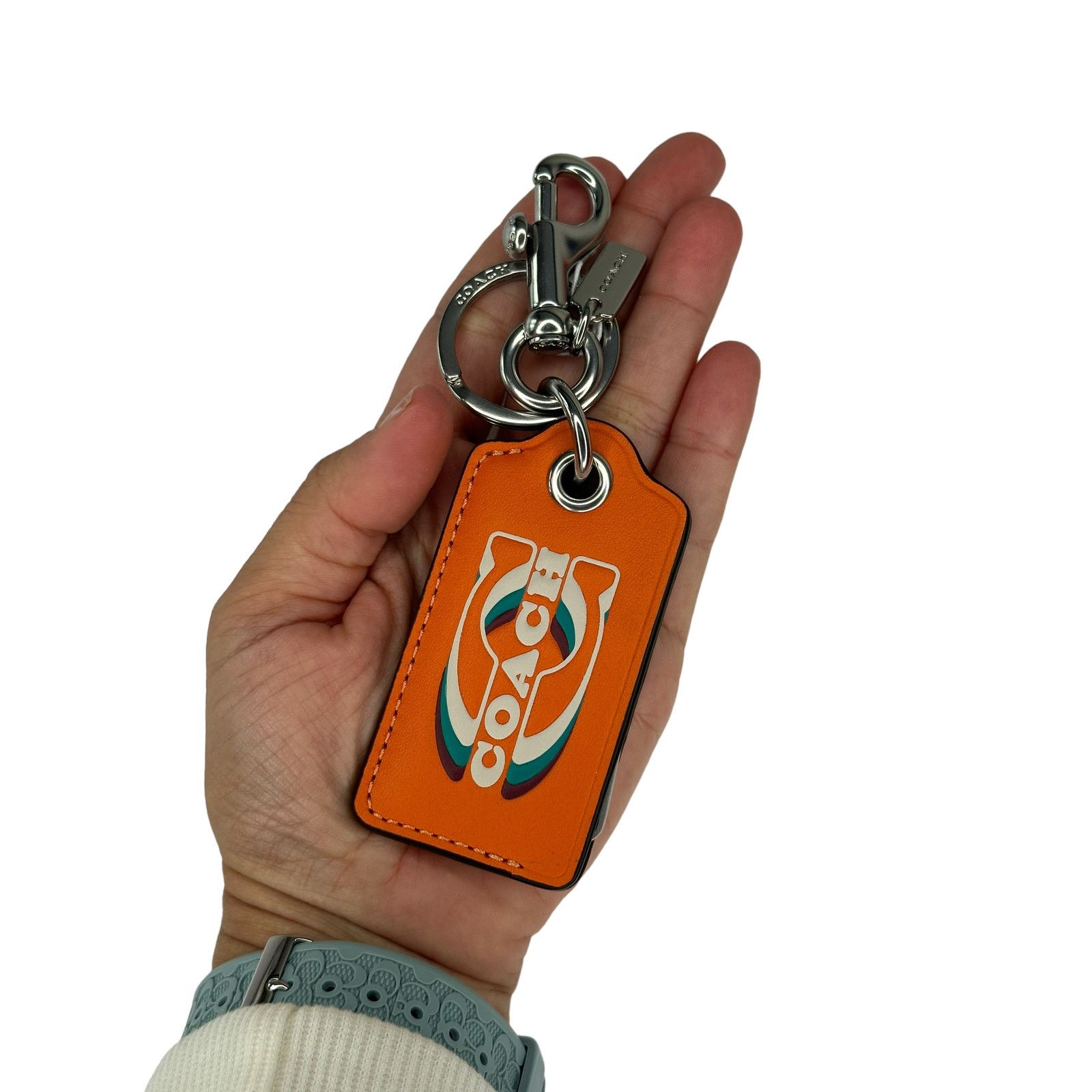 Coach Coach Bottle Opener Key Fob With Coach Stamp Bright Orange Size ONE SIZE - 1 Thumbnail