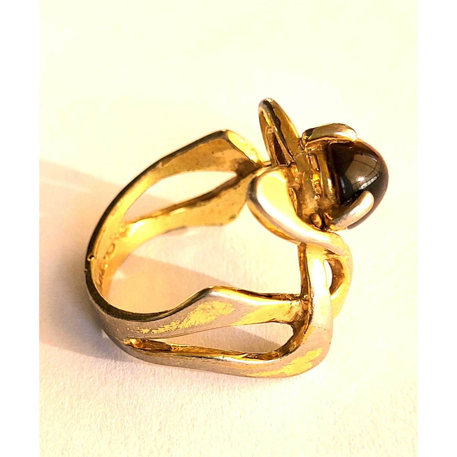 & Other Stories VTG Uncas Tiger Eye Gold Ring 18K HGE Modern Sz 6 Estate Size ONE SIZE - 5 Thumbnail