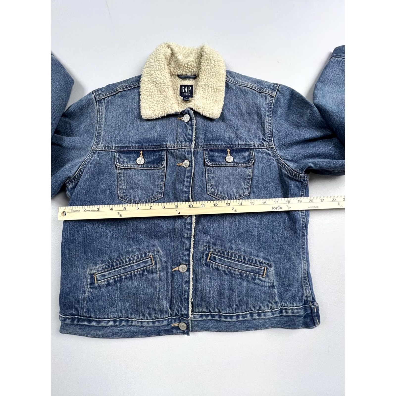 Gap Gap Jacket Mens Medium Blue Sherpa Lined Denim Trucker Winter Casual Size US M / EU 48-50 / 2 - 4 Thumbnail