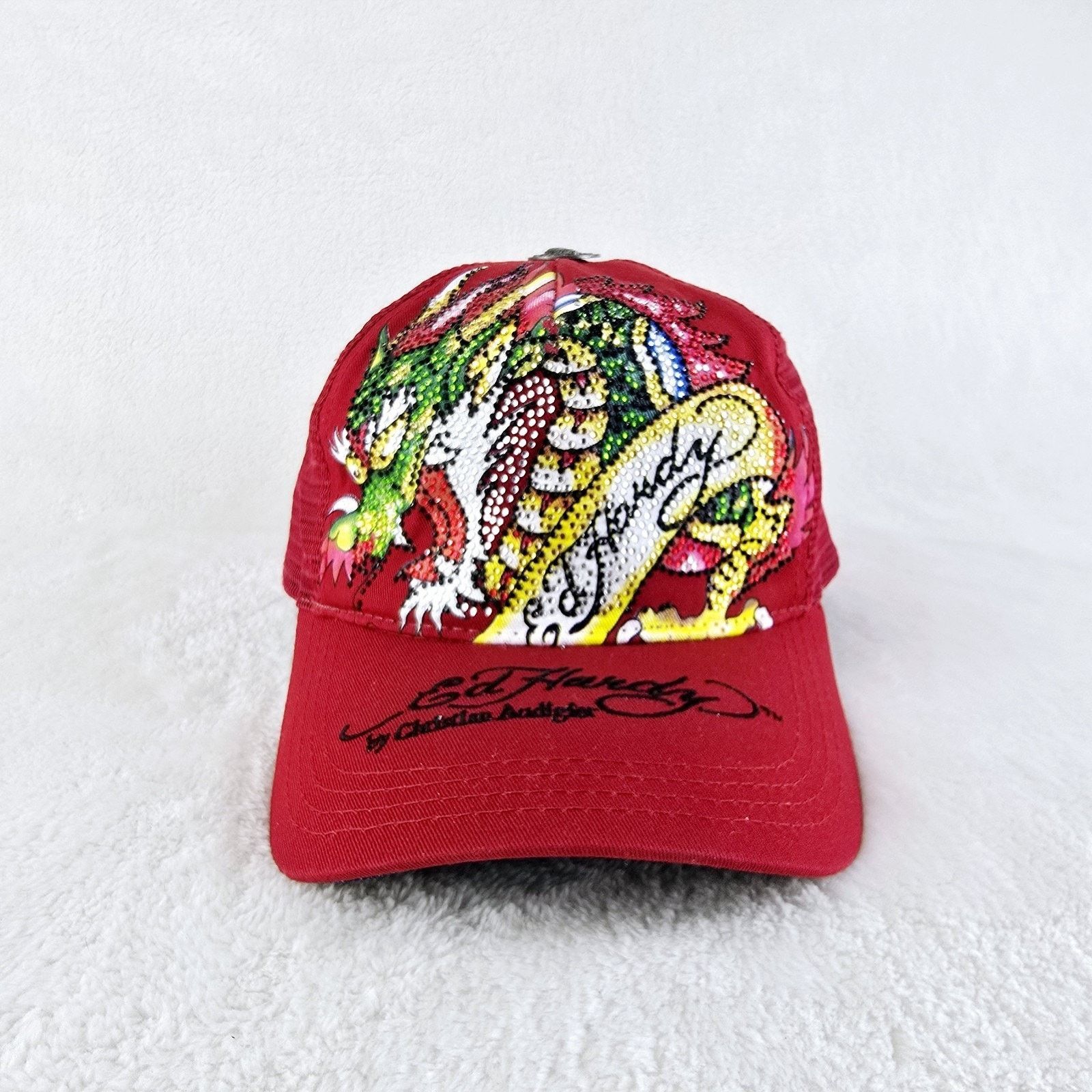 Ed Hardy Vintage Ed Hardy Dragon Bedazzled Snapback Trucker Hat Y2K Size ONE SIZE - 2 Thumbnail