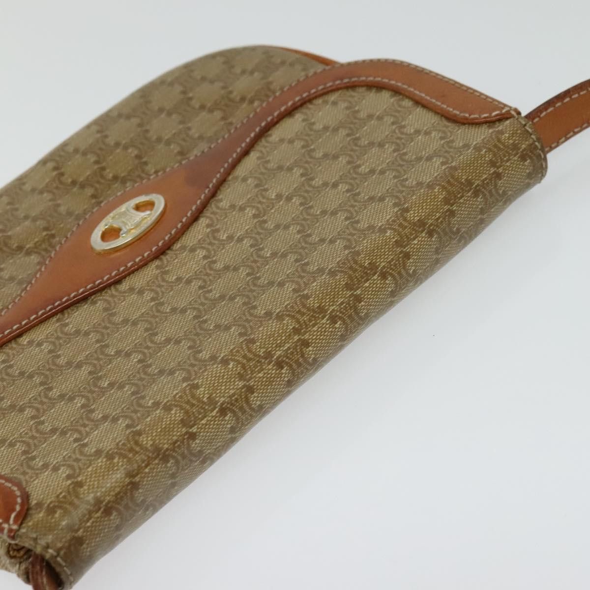 Celine CELINE Macadam Canvas Shoulder Bag Beige Gold Size ONE SIZE - 6 Thumbnail
