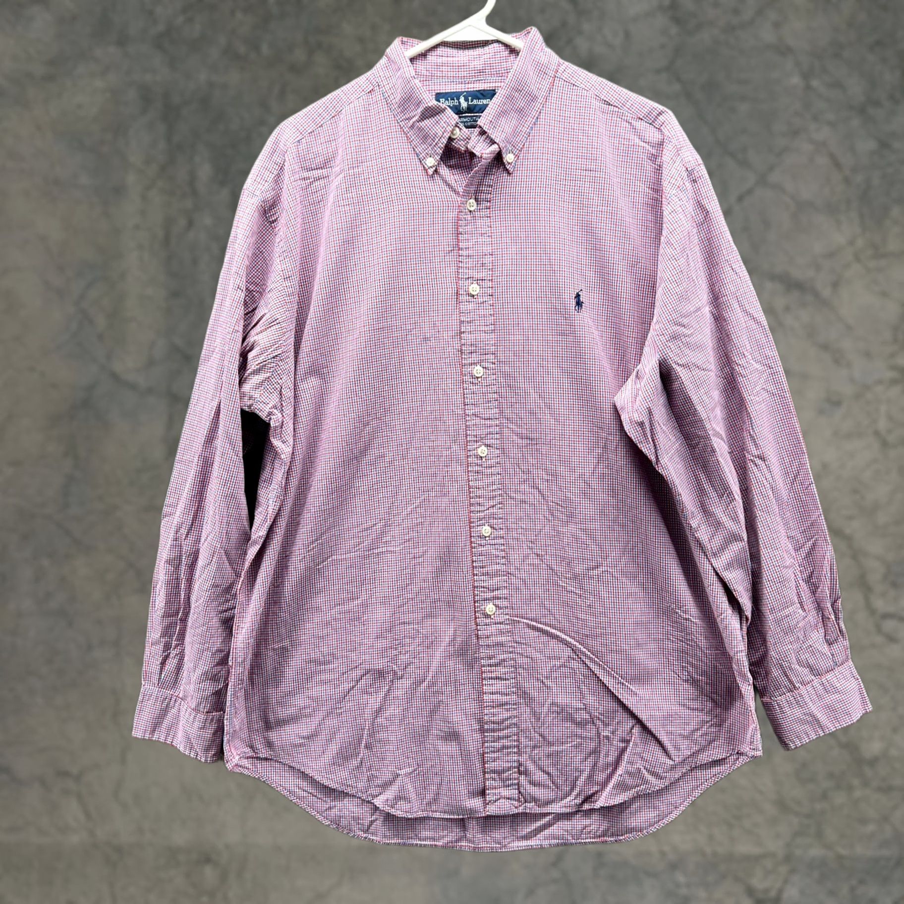 Polo Ralph Lauren Ralph Lauren Shirt Men 16.5 34/35 Red Blue Plaid Button UP Yarmouth Oxford VTG Size US XL / EU 56 / 4 - 1 Thumbnail