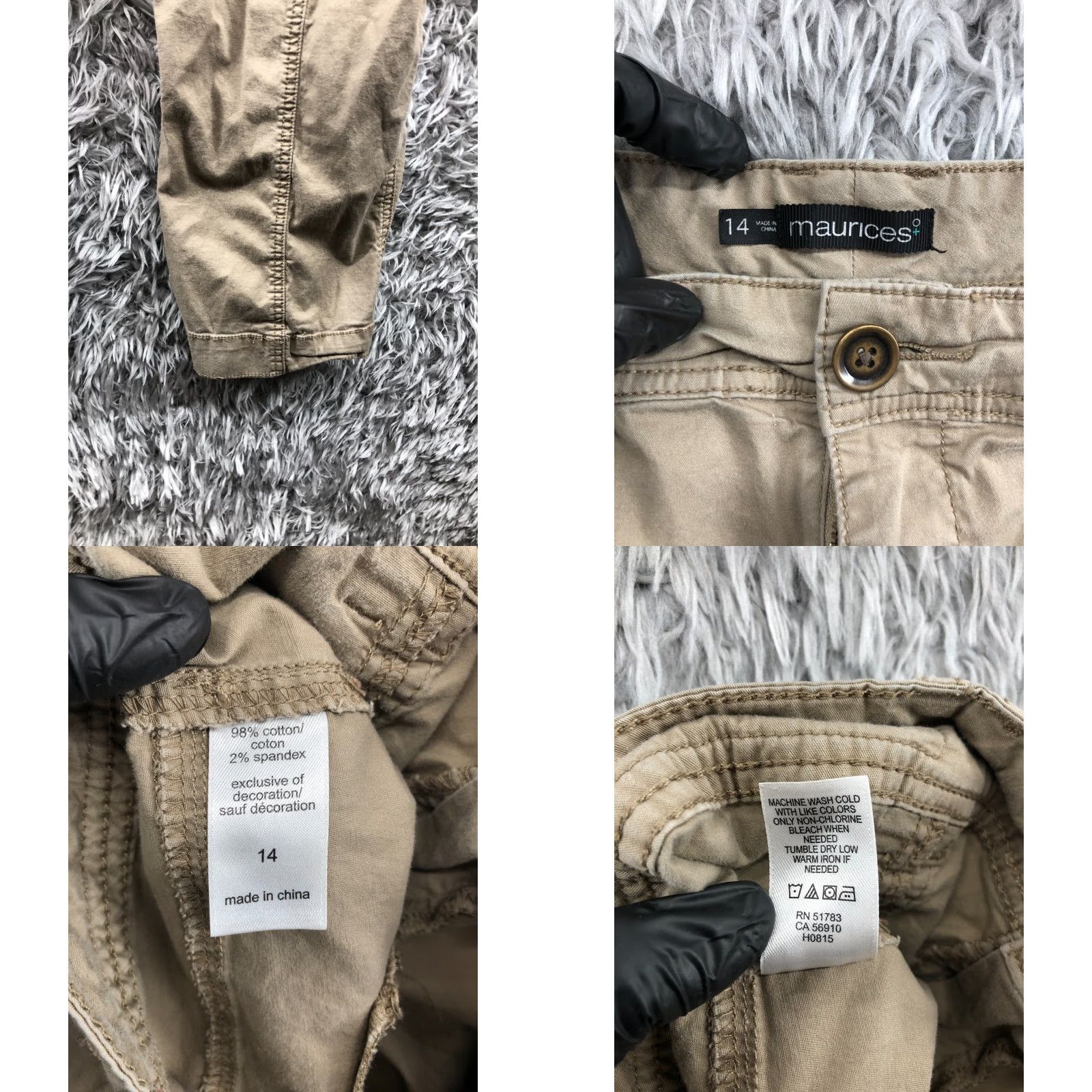 Vintage Maurices Chino Pants Mid Rise Beige Womens M Regular Straight Size 32" / US 10 / IT 46 - 8 Thumbnail