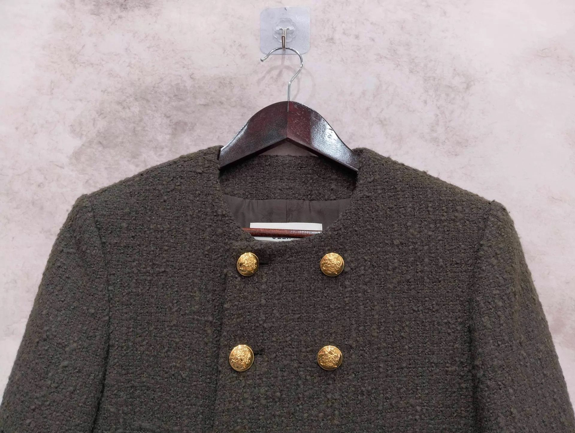 Celine Celine Olive Green Tweed Short Jacket 36 Size XS / US 0-2 / IT 36-38 - 7 Thumbnail