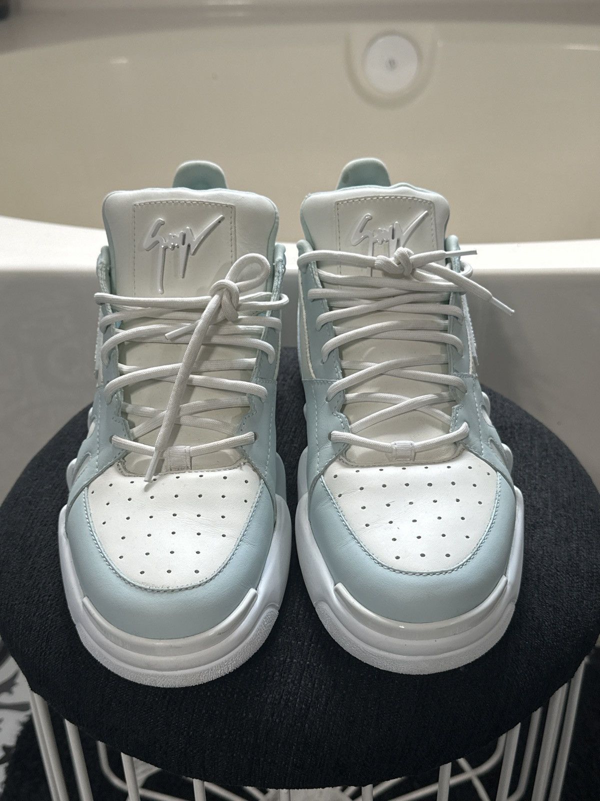 Designer × Giuseppe Zanotti GIUSEPPE ZANOTTI | Sky blue Men's Sneakers Size US 11 / EU 44 - 2 Thumbnail