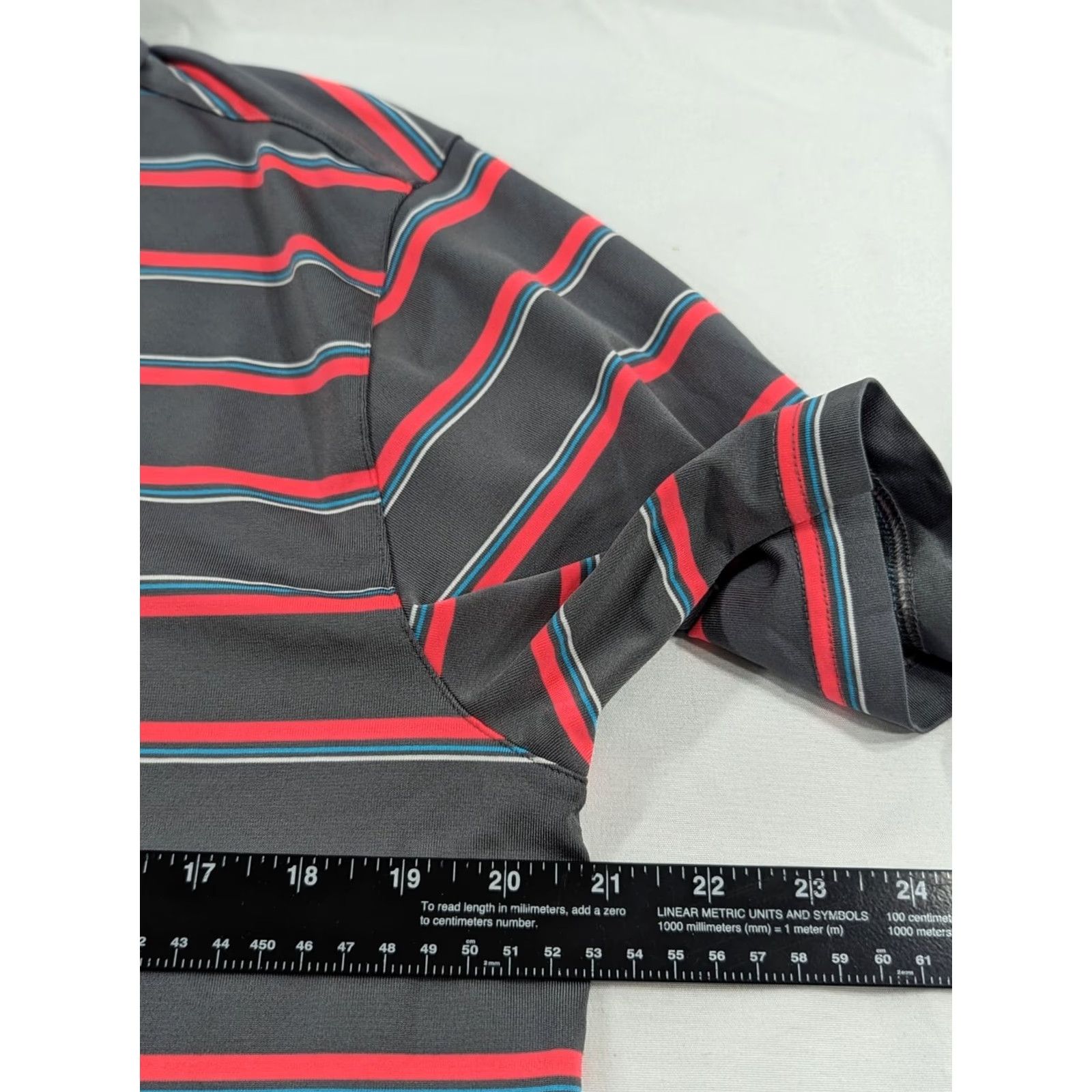 Under Armour Under Armour Polo Shirt S/S Golf Draddy Sport Multicolor Striped Gray Pink Large - Men Size US L / EU 52-54 / 3 - 6 Thumbnail
