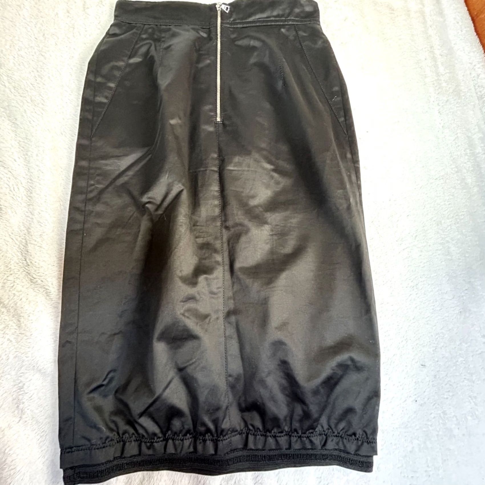 Nina Ricci Nina Ricci Womens Black Pencil Skirt Size 36 Cotton Silk Ruched Made in France Size 25" / US 0 / IT 36 - 2 Thumbnail